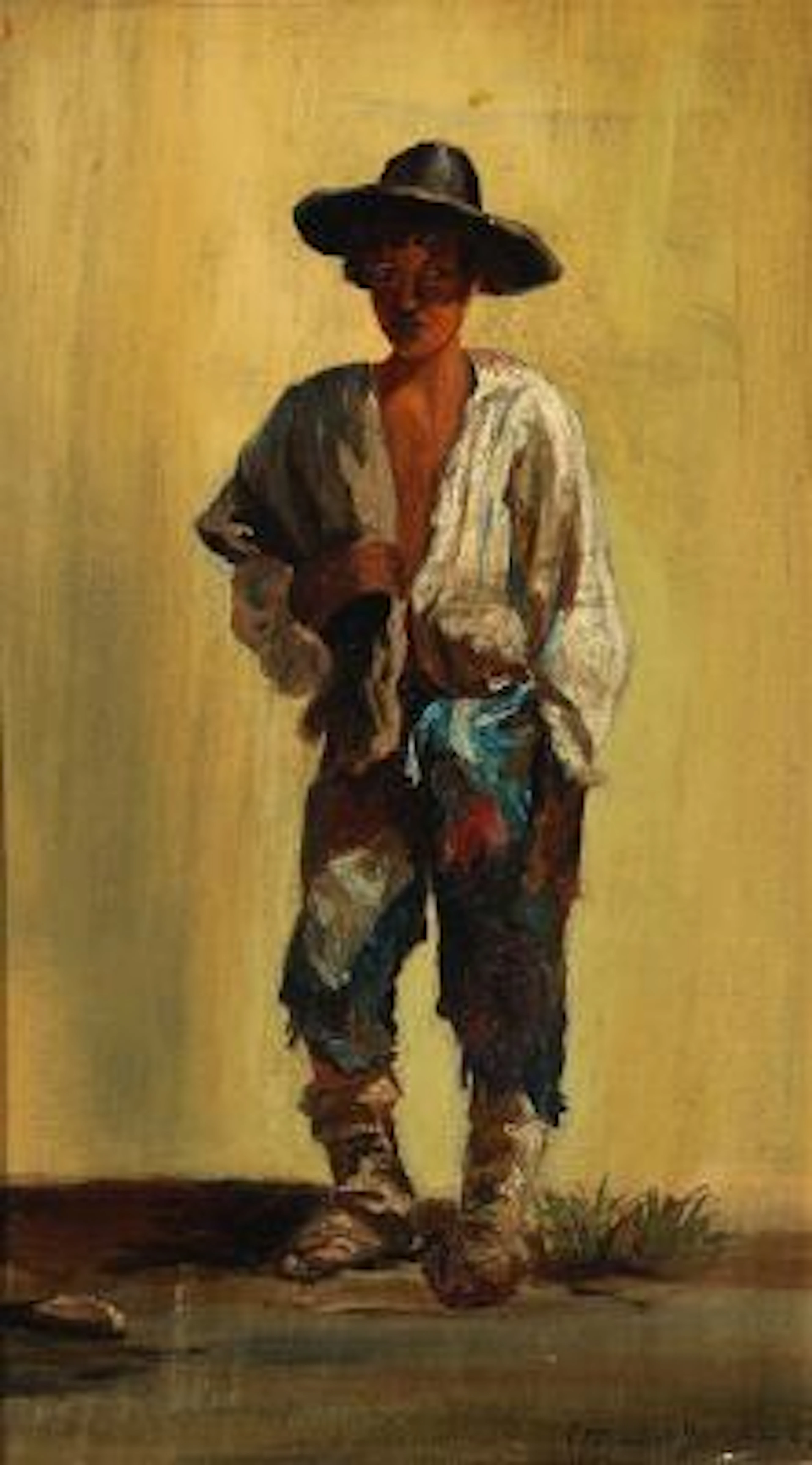 Elisabeth Jerichau Baumann: A Young Italian Man. Signed Elisabet Jerichau