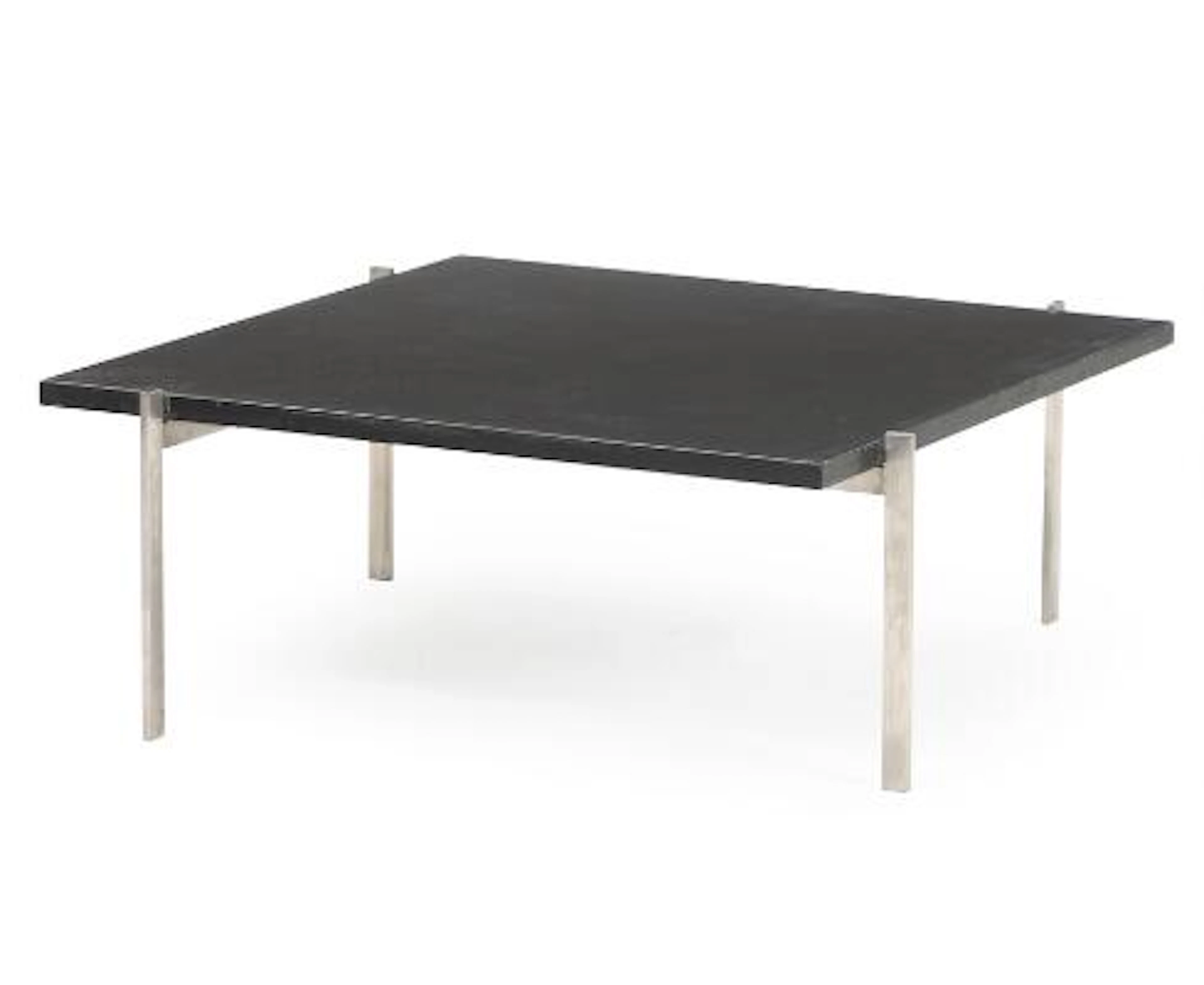 Poul Kjærholm: "PK 61". Coffee table with steel frame and square black
