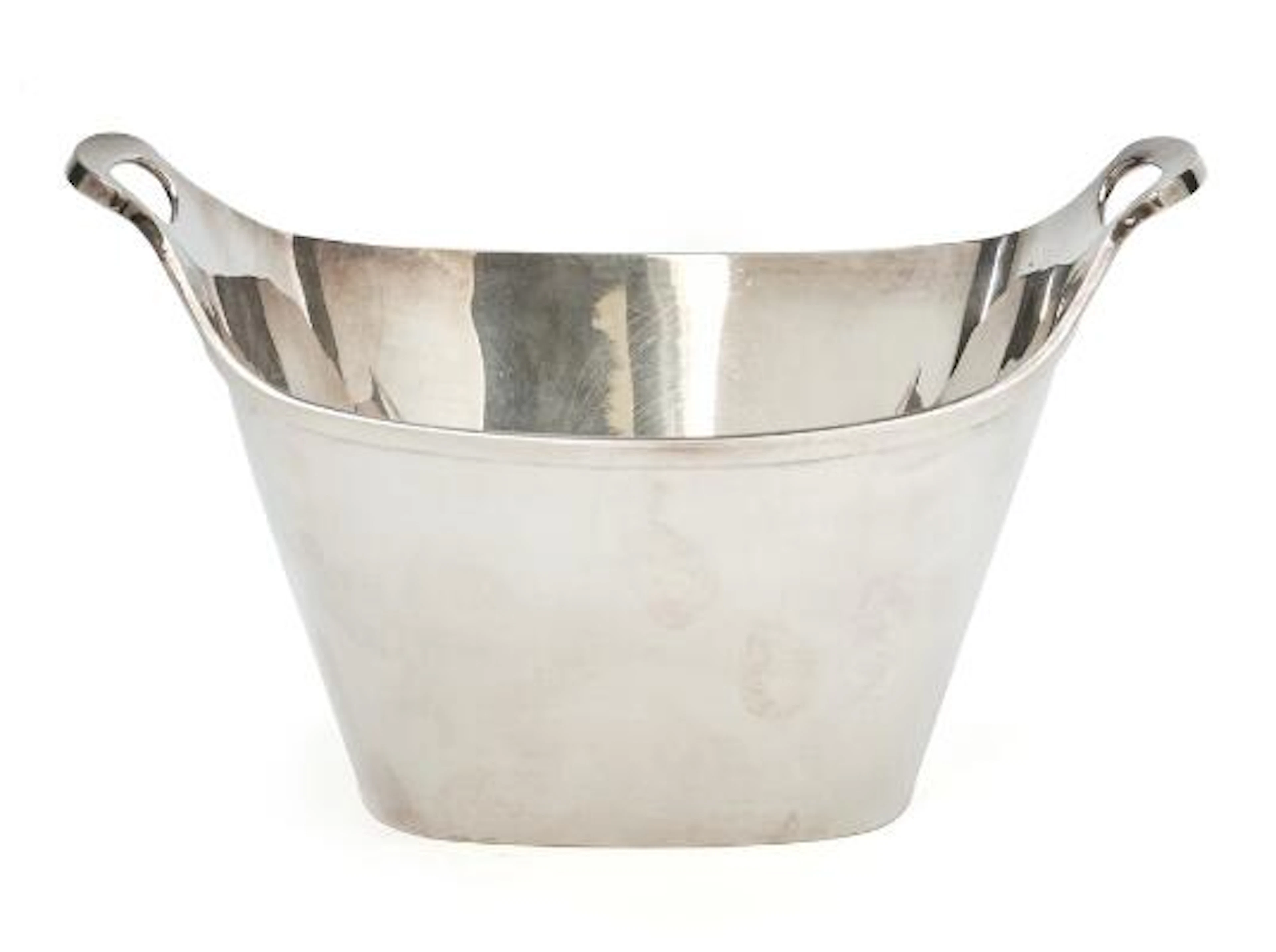 C.C. Hermann: A four-sided sterling silver fruit bowl with two handles