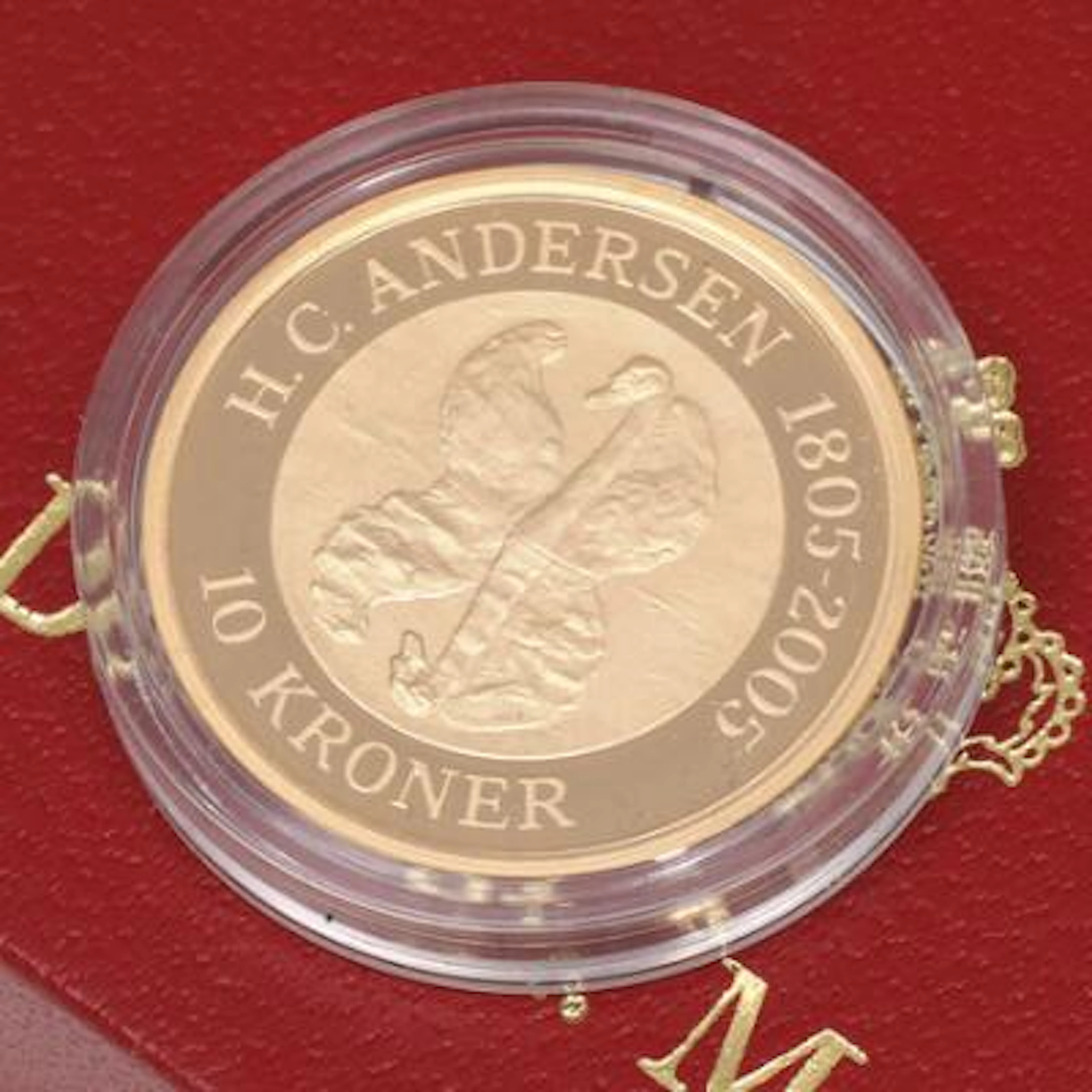 Fairy tale coin, H.C. Andersen, 10 kr 2005, Au, The Ugly Duckling