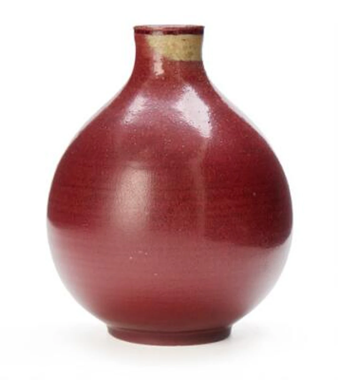 Carl Halier: A teardrop-shaped stoneware vase decorated with oxblood