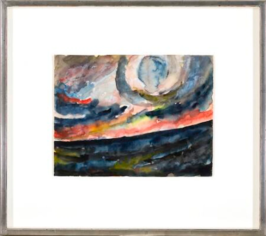 Carl-Henning Pedersen: Landscape. Signed chp 1952. Watercolour on
