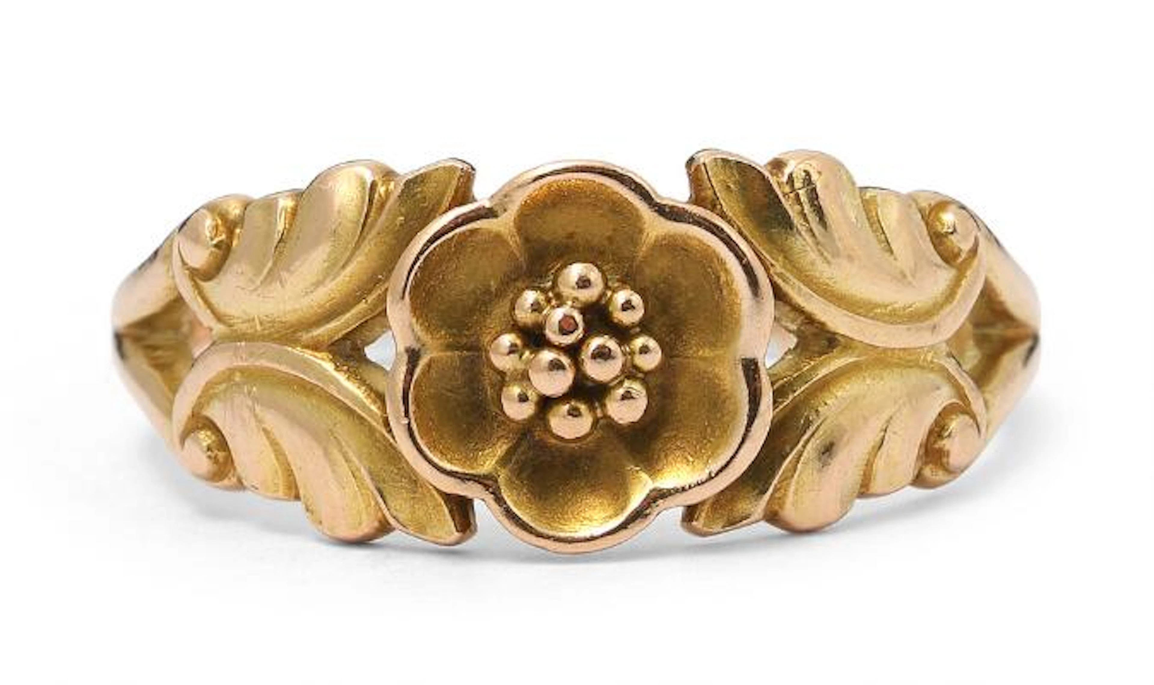 Georg Jensen: A ring of 14k gold. Weight app. 3.5 g. W. 9 mm. Size