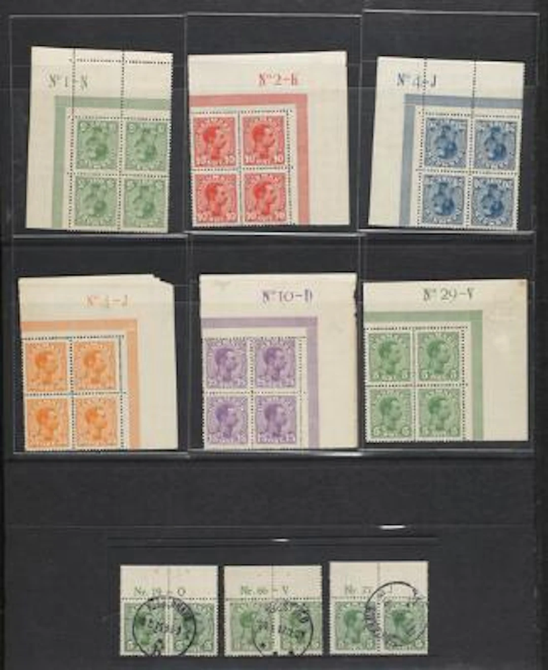 Denmark. Christian X. Plate blocks. Fantastic collection margin number