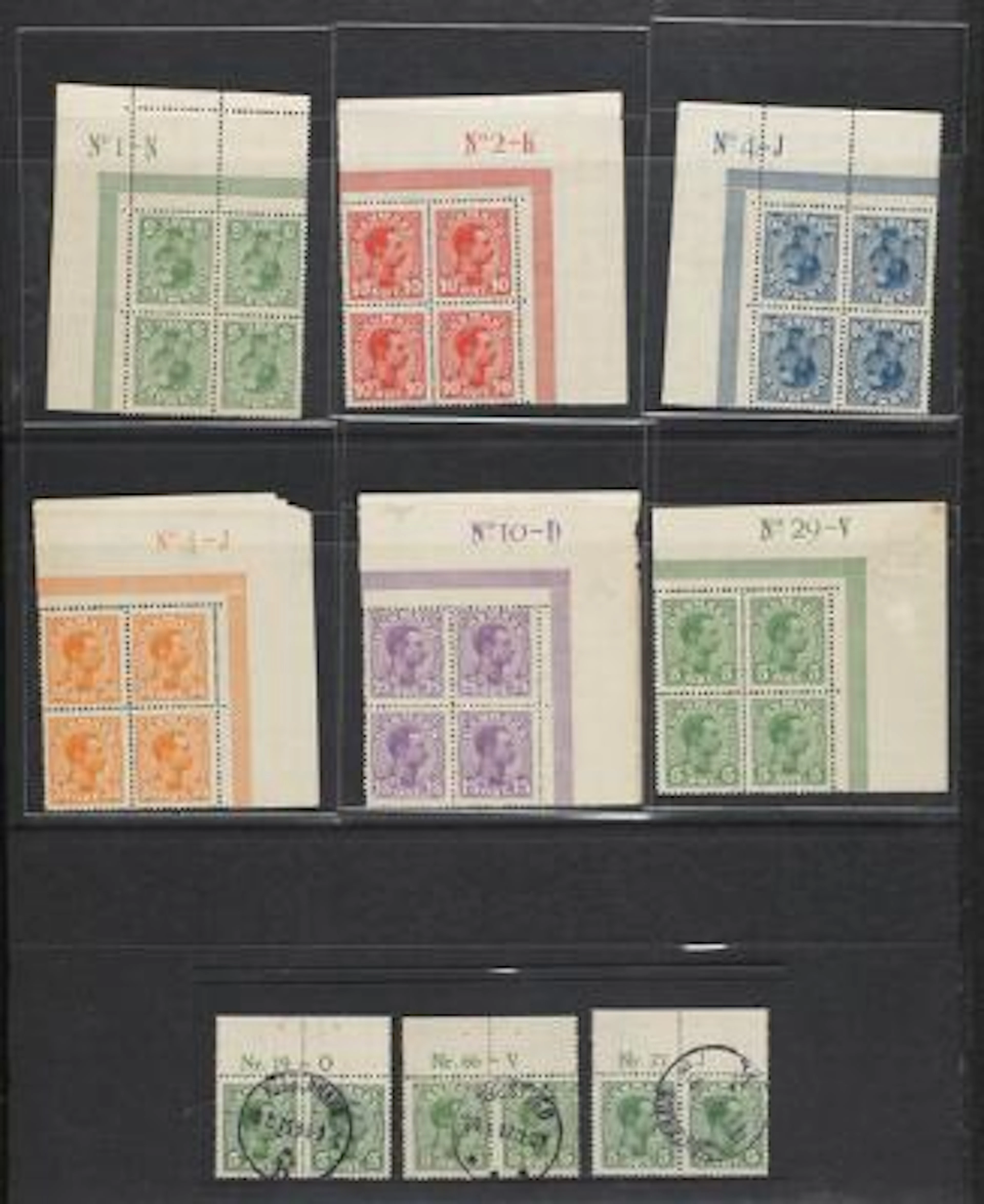 Denmark. Christian X. Plate blocks. Fantastic collection margin number