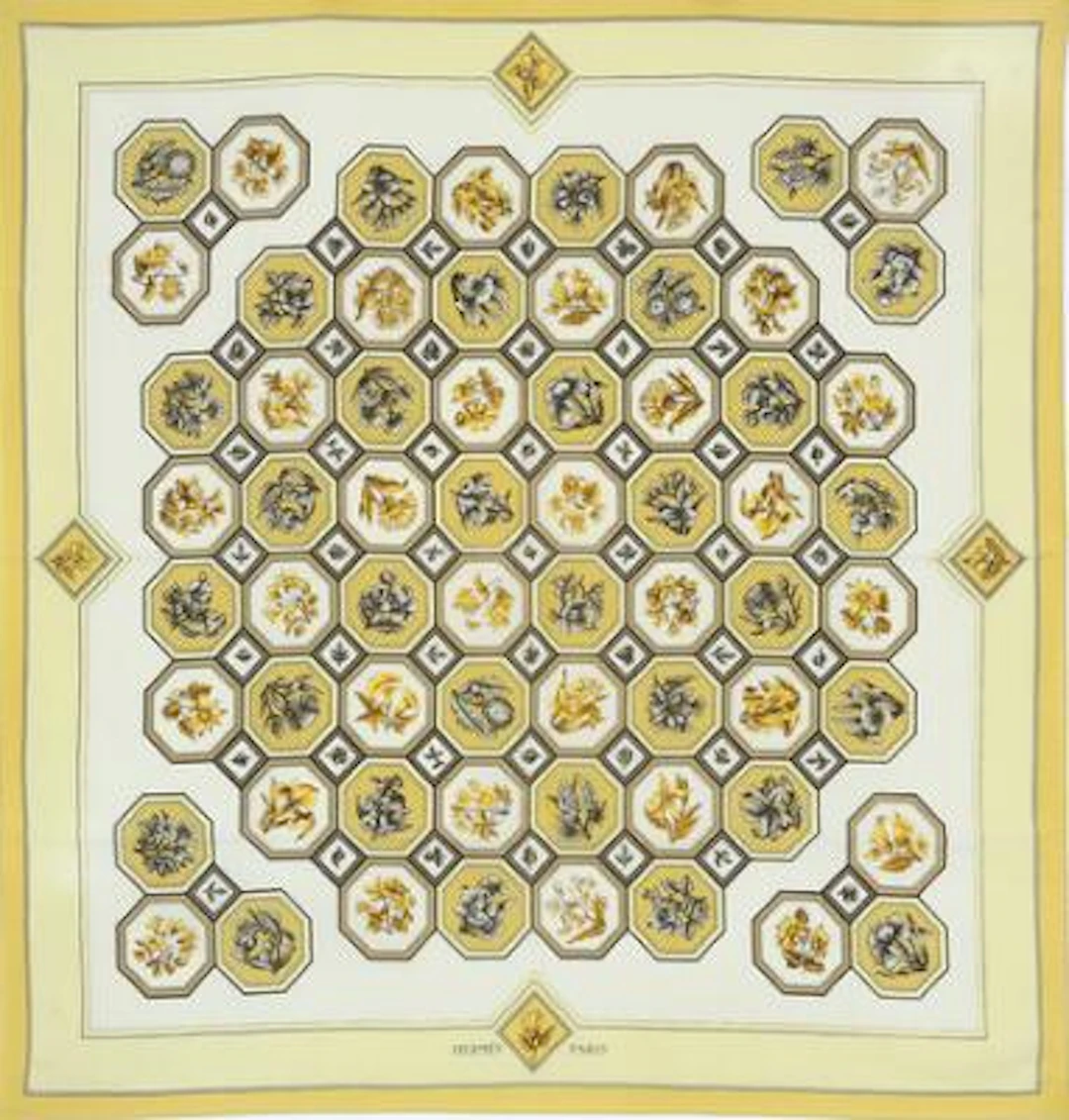 Hermès: A silk scarf with motif "Carrelages" by Maurice Tranchant.
