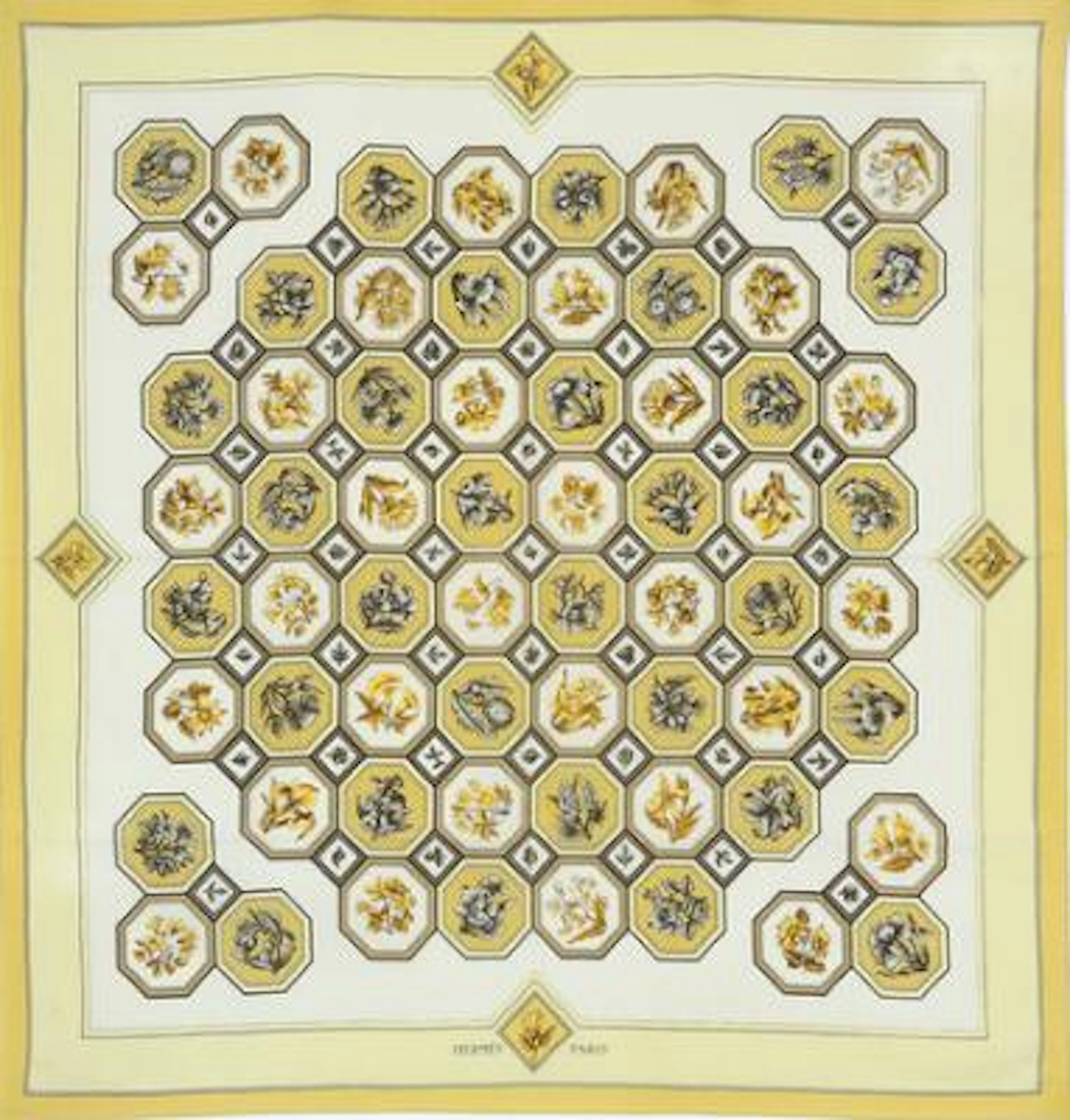 Hermès: A silk scarf with motif "Carrelages" by Maurice Tranchant.