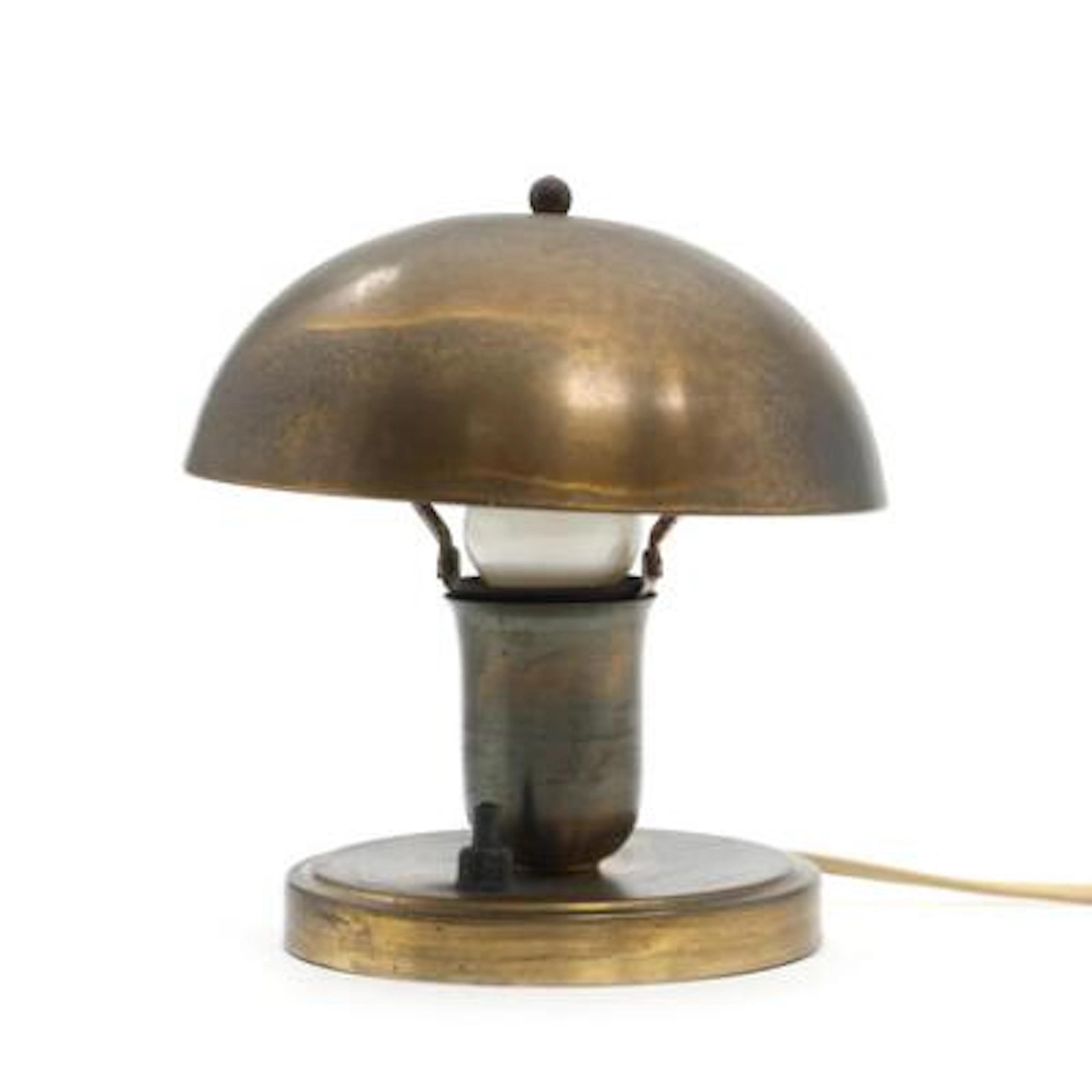 Designer unknown: A brass table/floor lamp. 1940s. H. 17 cm. – Bruun