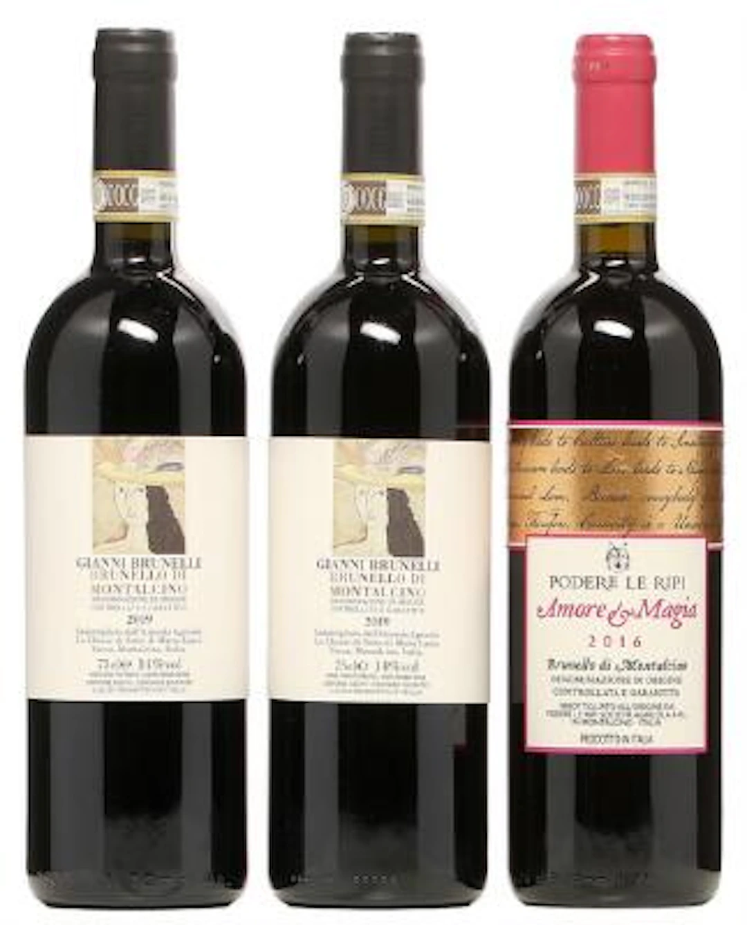 2 bts. Gianni Brunelli, Brunello di Montalcino 2019 A (hf/in). etc.