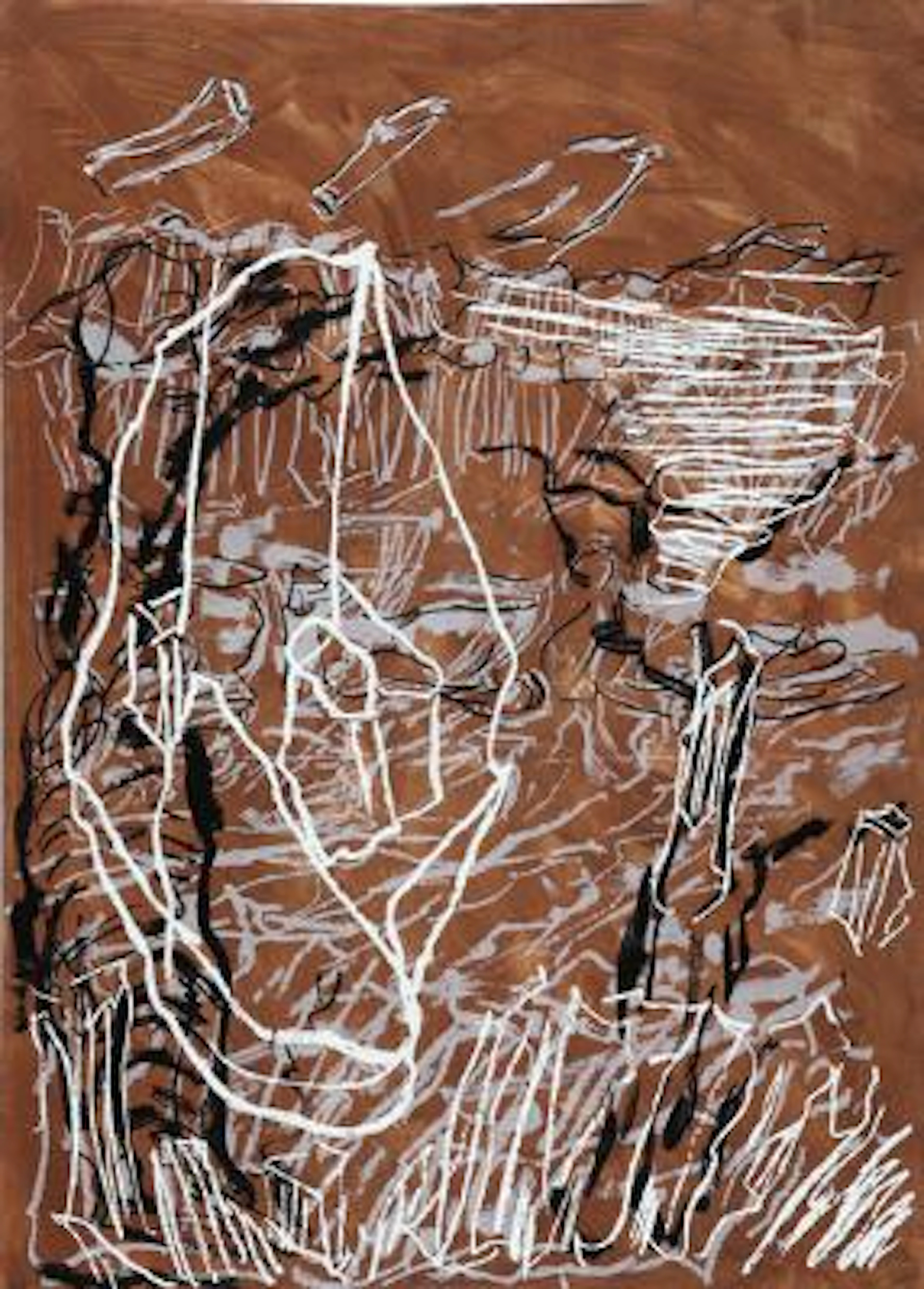 Per Kirkeby: Untitled. "Hansen-tryk". Signed PK 09, bat. Edition of