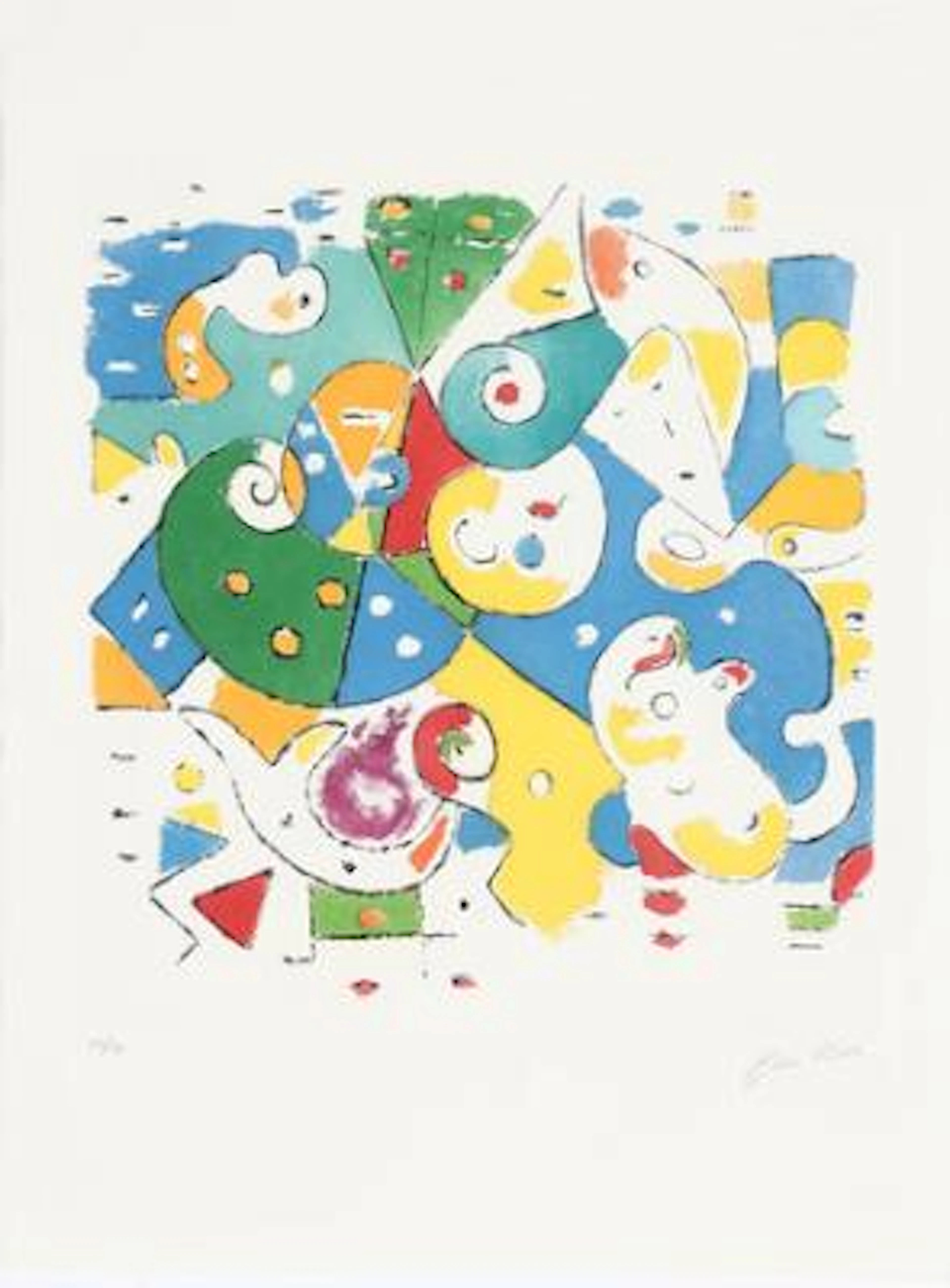 Ejler Bille: Untitled. Signed Ejler Bille, 59/150. Etching in colours.