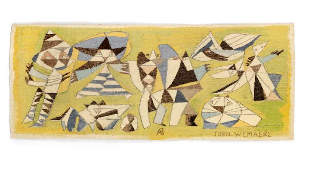 Asger Jorn, Pierre Wemaëre: "Jeux", 1981. Signed Jorn and Wemäere.