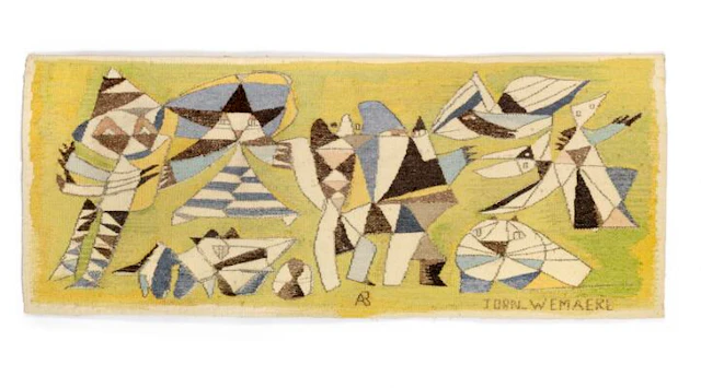 Asger Jorn, Pierre Wemaëre: "Jeux", 1981. Signed Jorn and Wemäere.