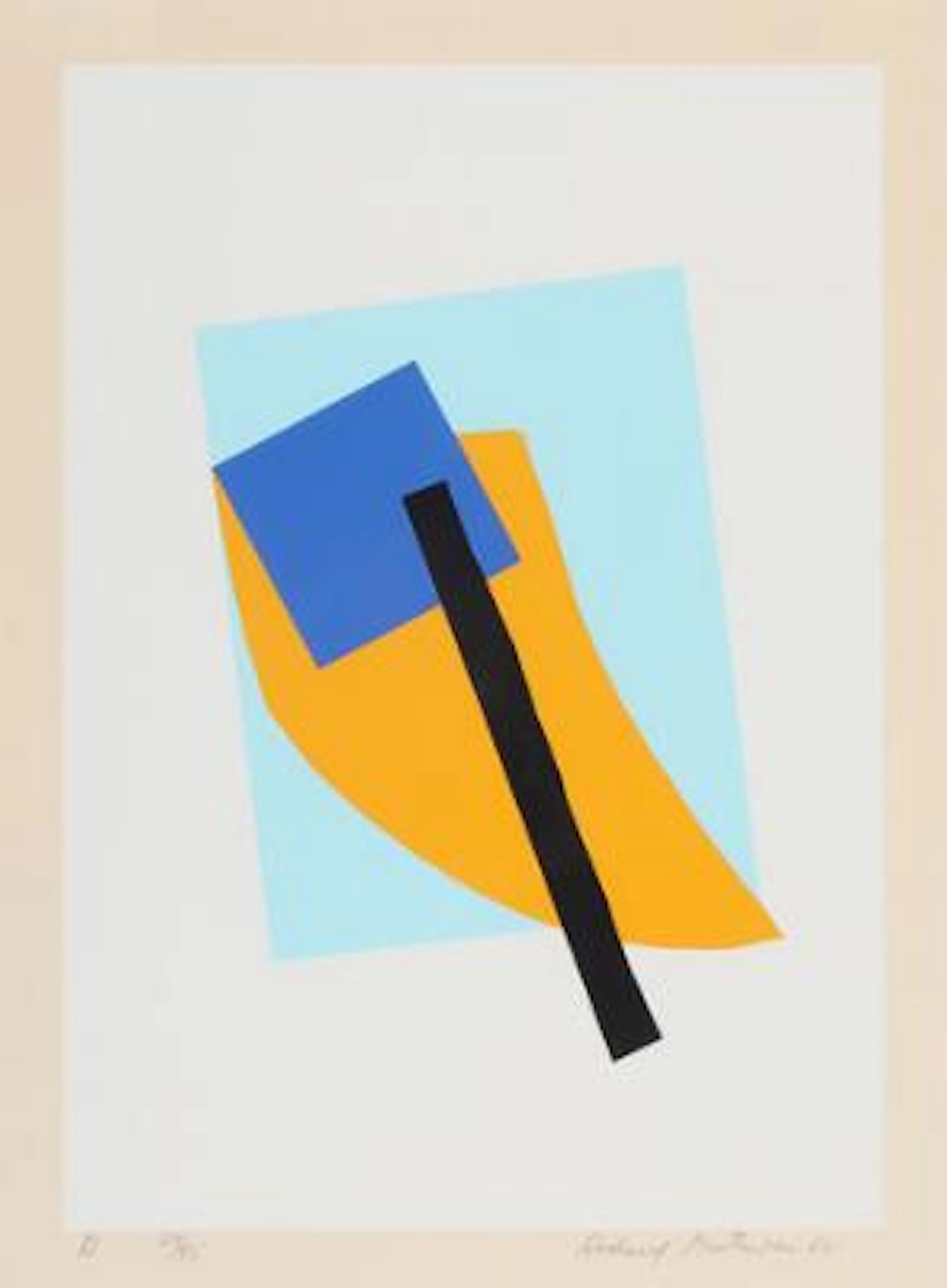 Richard Mortensen: Composition from the series “Völuspá”. Signed Richard