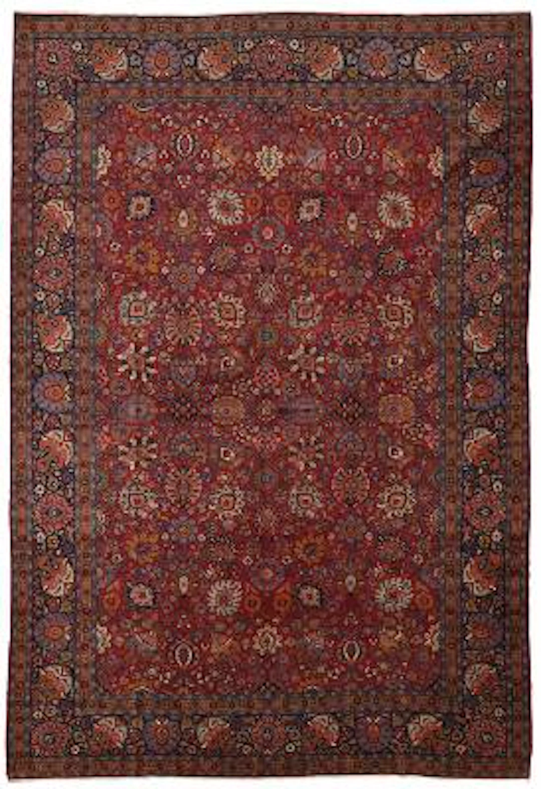 A Tabriz carpet, Persia. A highly decorative all over design of linked