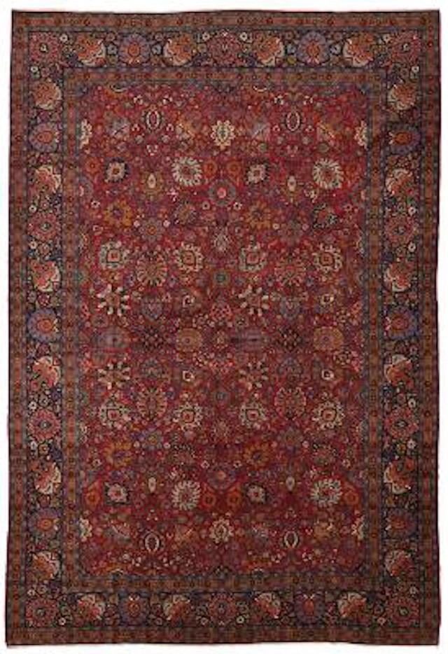 A Tabriz carpet, Persia. A highly decorative all over design of linked