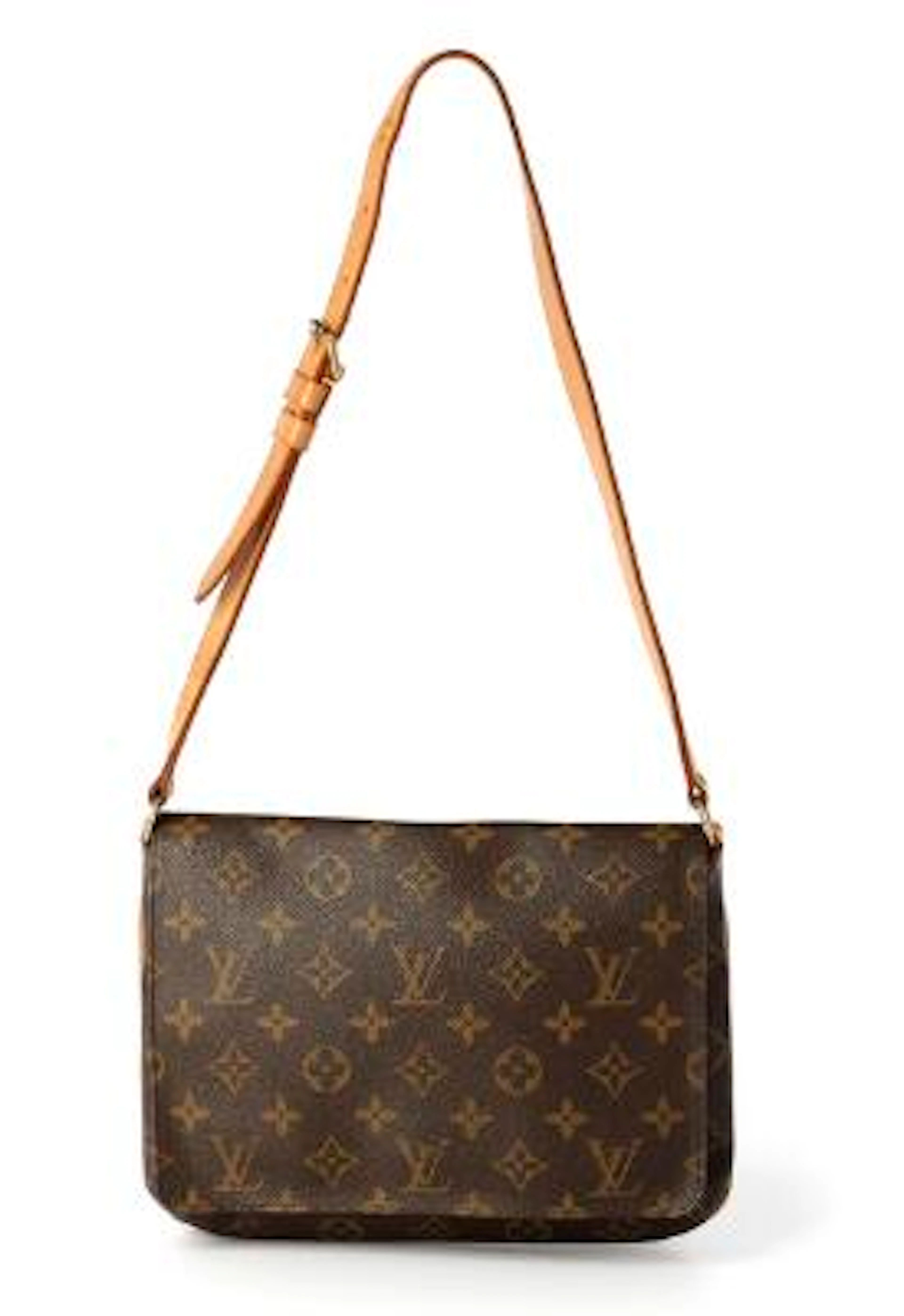 Louis Vuitton: A "Musette Tango" bag of brown monogram canvas with