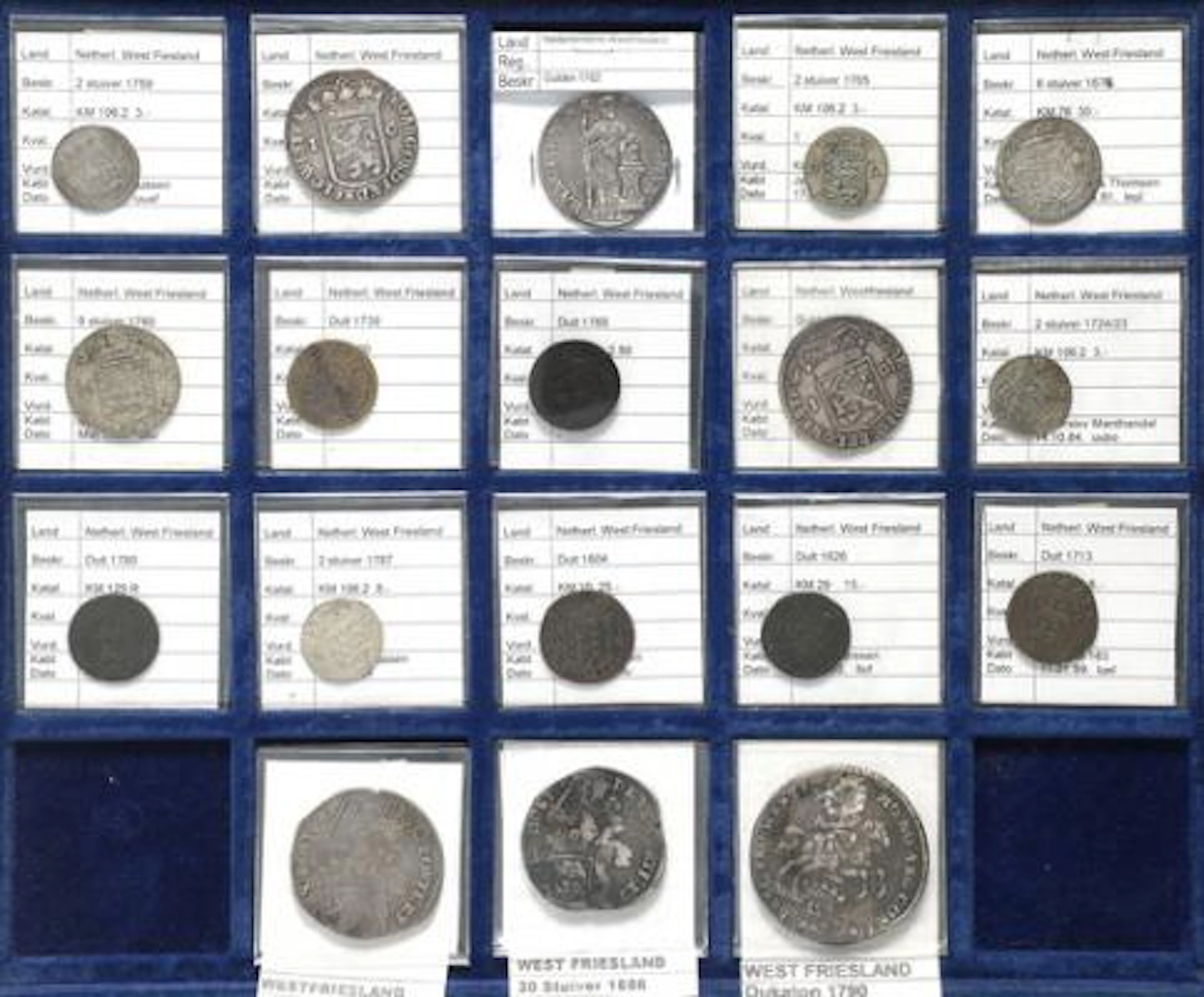 Netherlands, West Friesland, collection of coins, in total 18 pcs