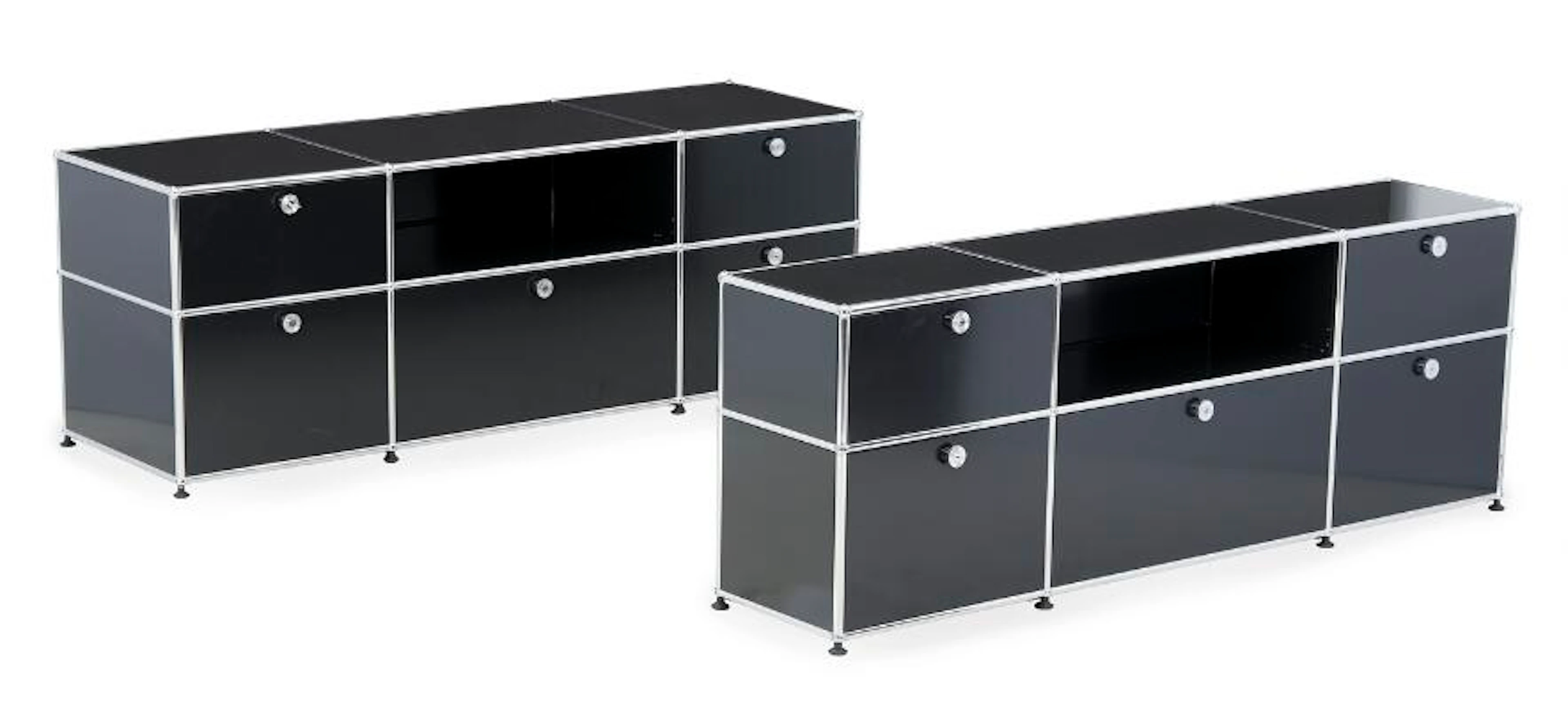 Paul Schärer, Fritz Haller: "USM" Two cabinet modules with a chrome-plated