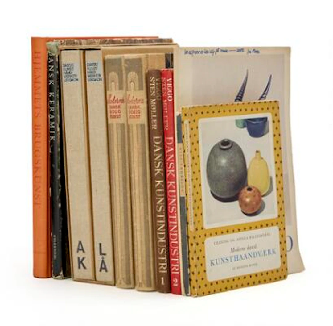 A collection of literature on Danish and Scandinavian ceramics, decorative