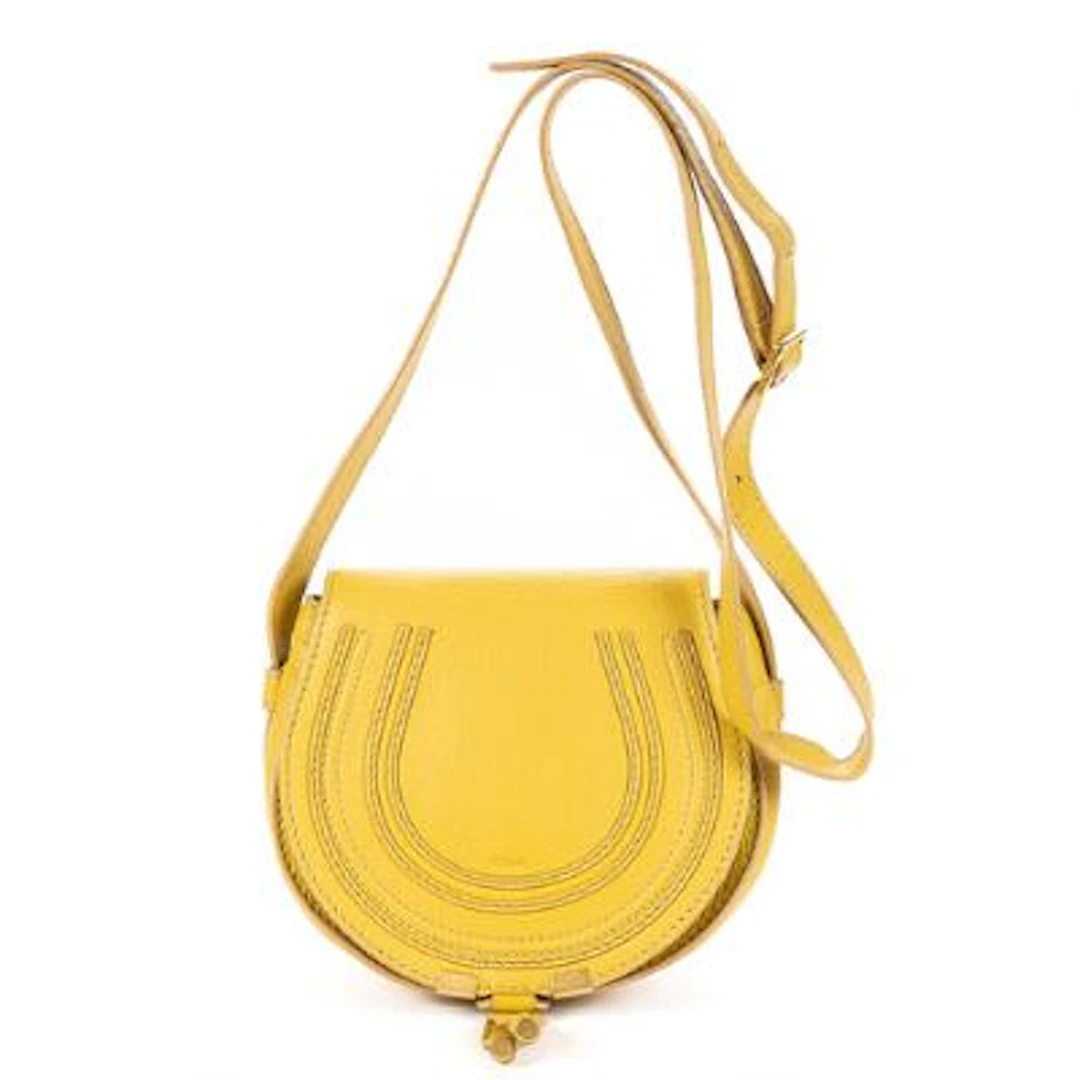 Chloé: A "Marcie" bag of yellow leather with gold tone hardware and
