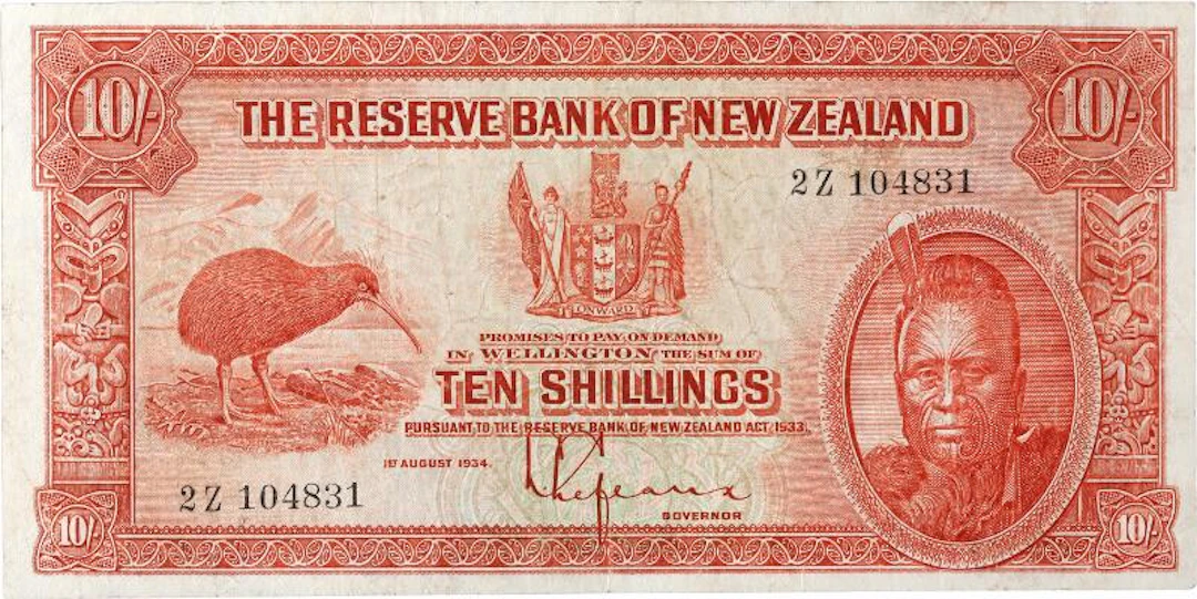 New Zealand, 10 Shillings 1934, Pick 154 – Bruun Rasmussen Auctioneers