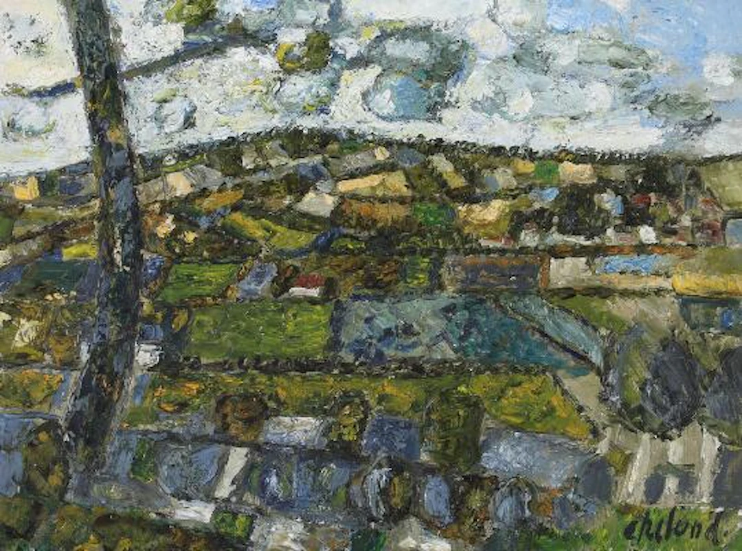 Poul Ekelund: "Markfelter, Hønge", 1971. Signed Ekelund. Oil on canvas.