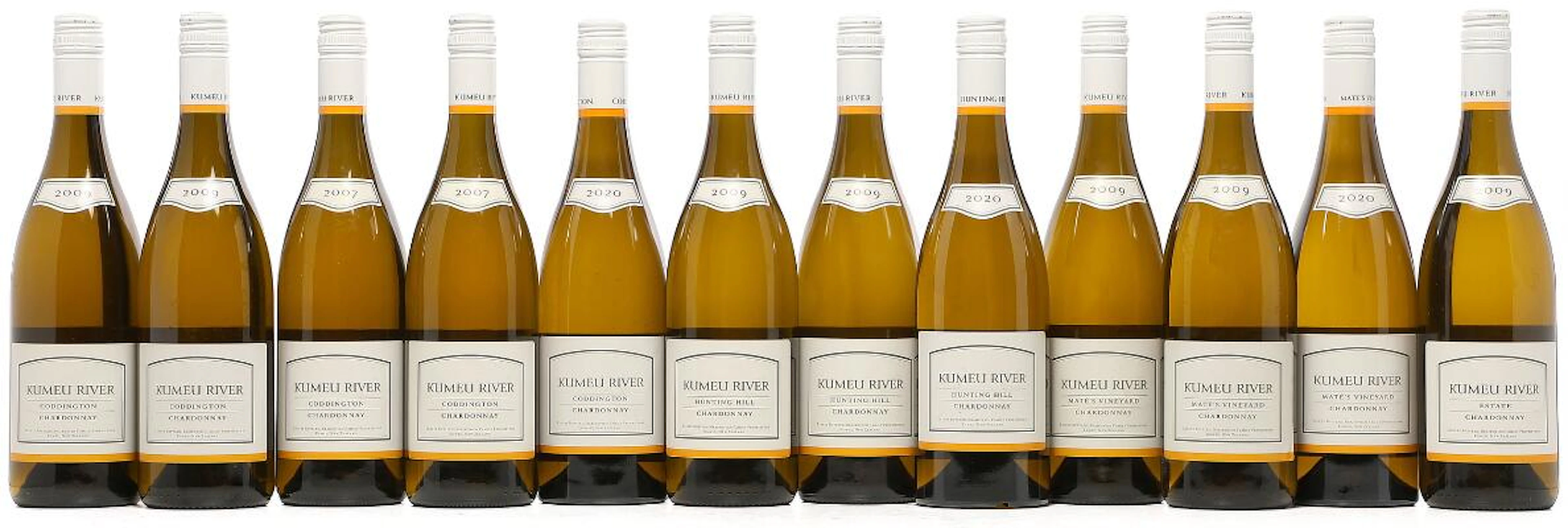 2 bts. Chardonnay “Coddington”, Kumeu River 2009 A (hf/in). etc. Total