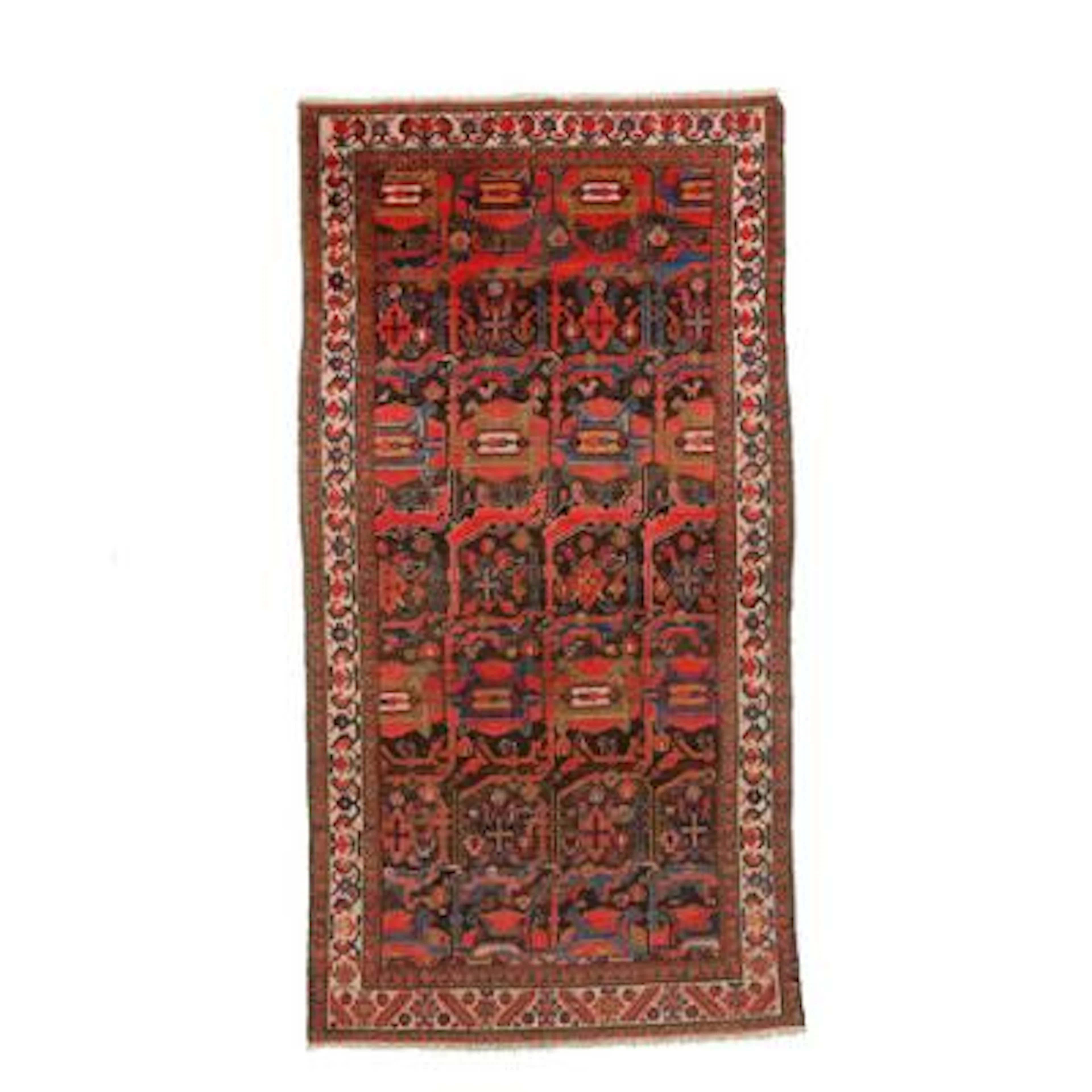 An antique Malayir rug, Persia. Decorative, unusual and rare all over