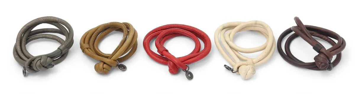 Ole Lynggaard: A collection of leather bracelets in various colours