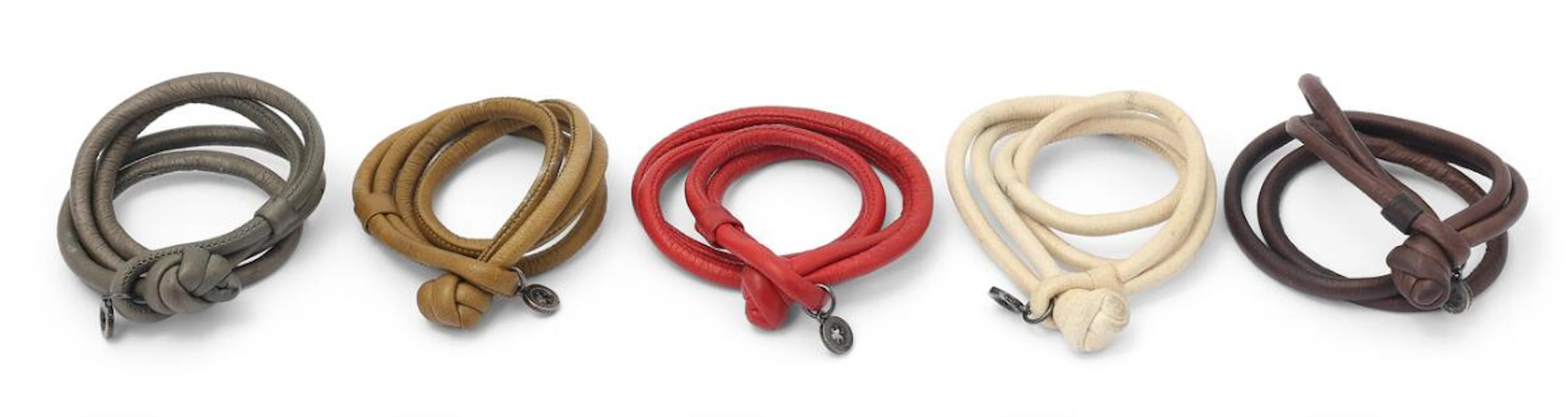 Ole Lynggaard: A collection of leather bracelets in various colours