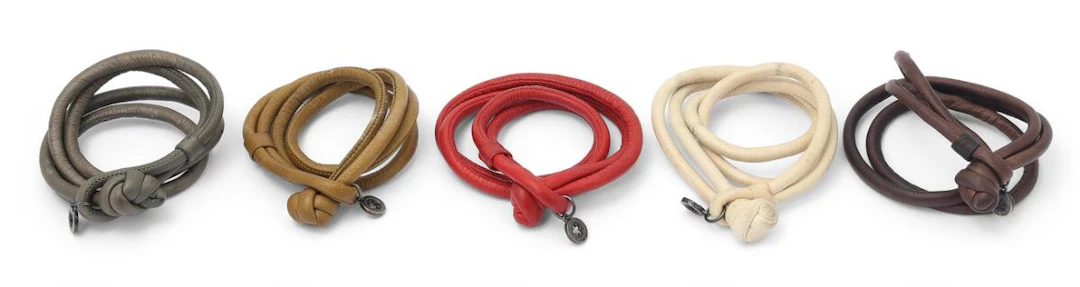 Ole Lynggaard: A collection of leather bracelets in various colours