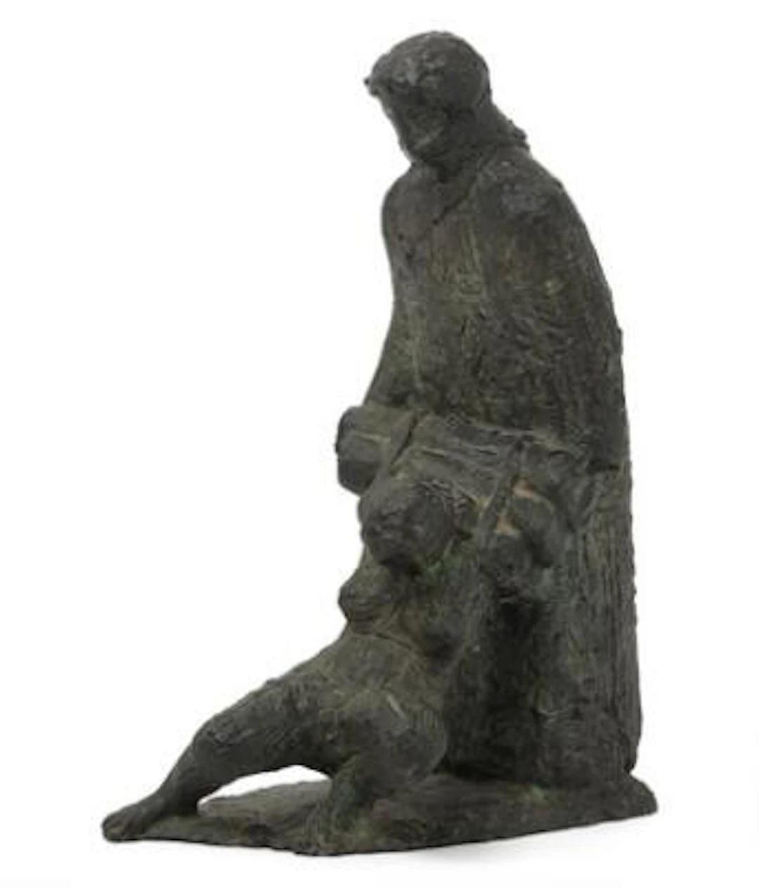 Gottfred Eickhoff: Figure group. Signed Eickhoff. Patinated bronze.