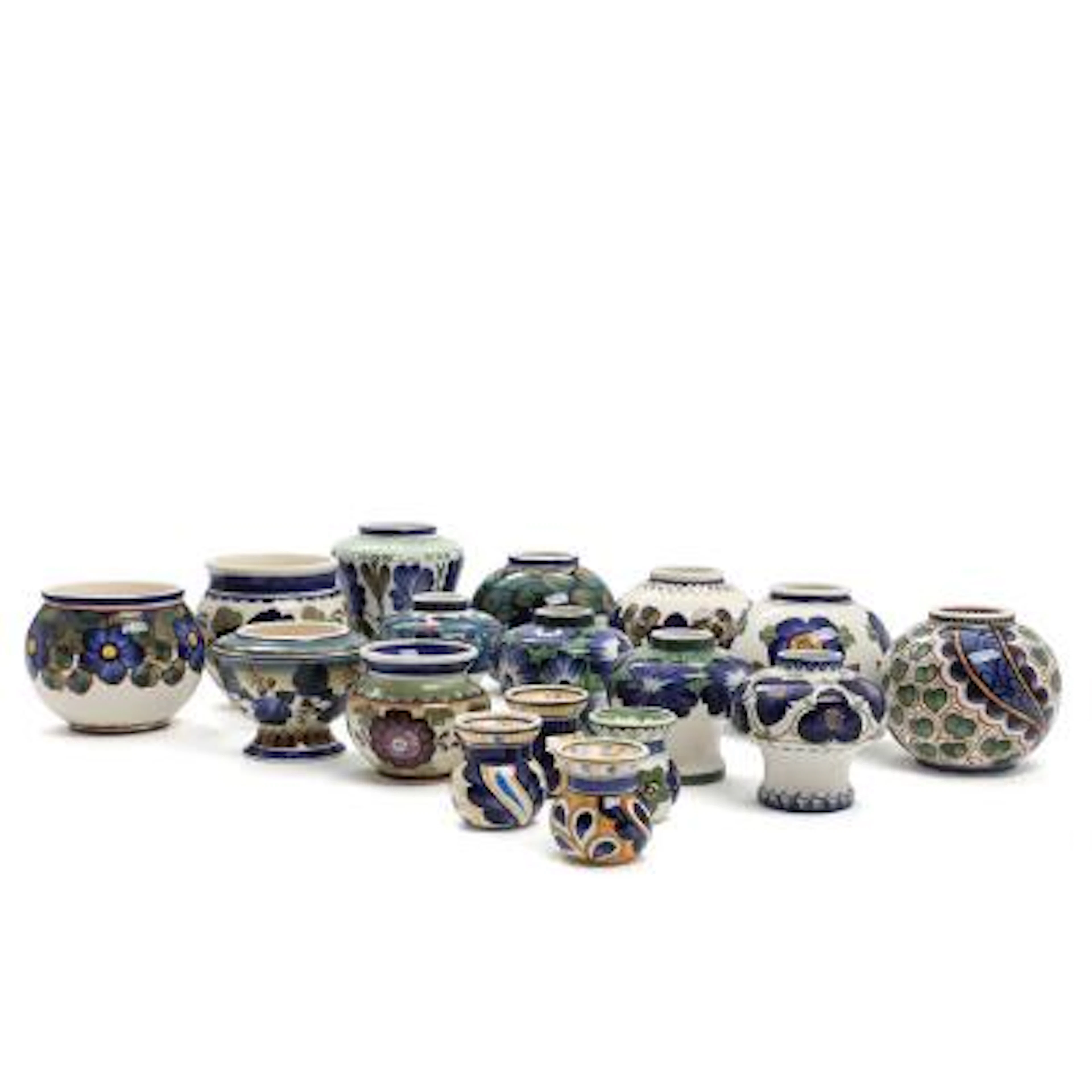 Harald Slott-Møller a.o.: A selection of low faience vases and toothpick