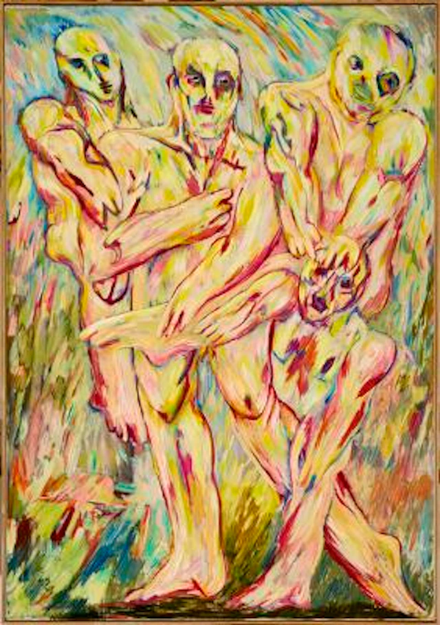 Svend Wiig Hansen: "Familien", 1986. Signed, titled and dated on the