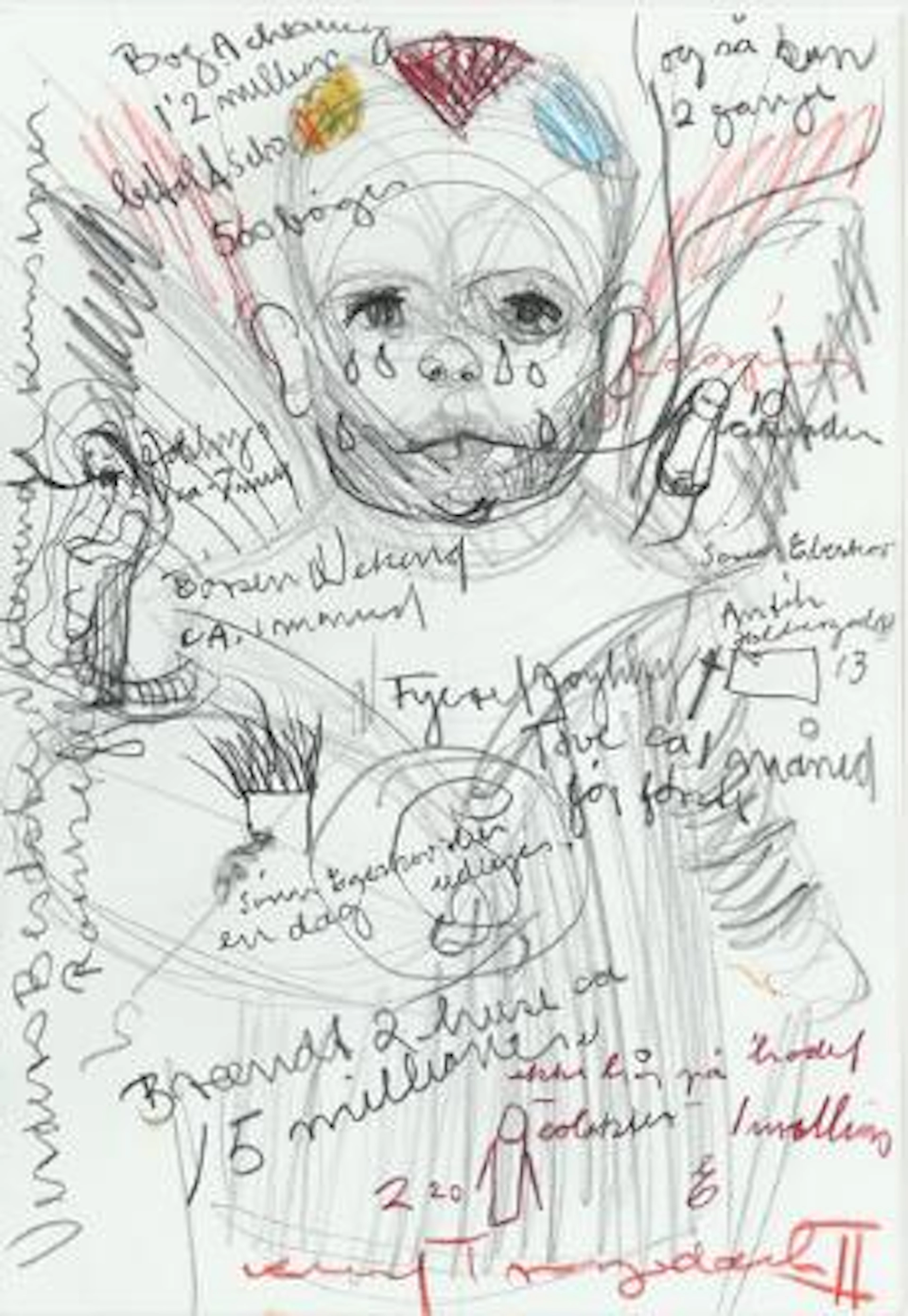 Kurt Trampedach: Untitled. Signed Kurt Trampedach. Pencil and coloured
