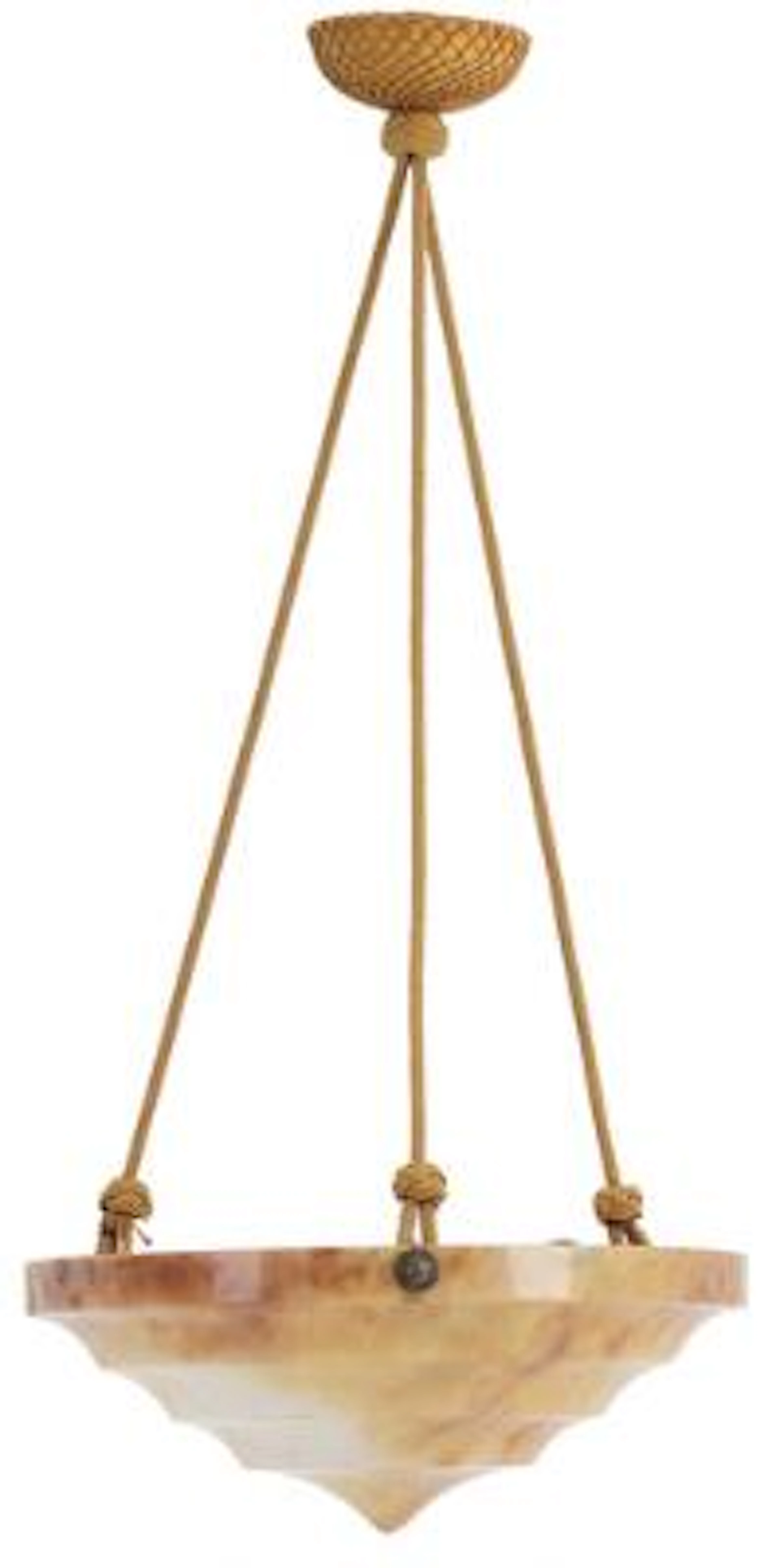 Scandinavian design: Alabaster cieling lamp with wavy decoration in