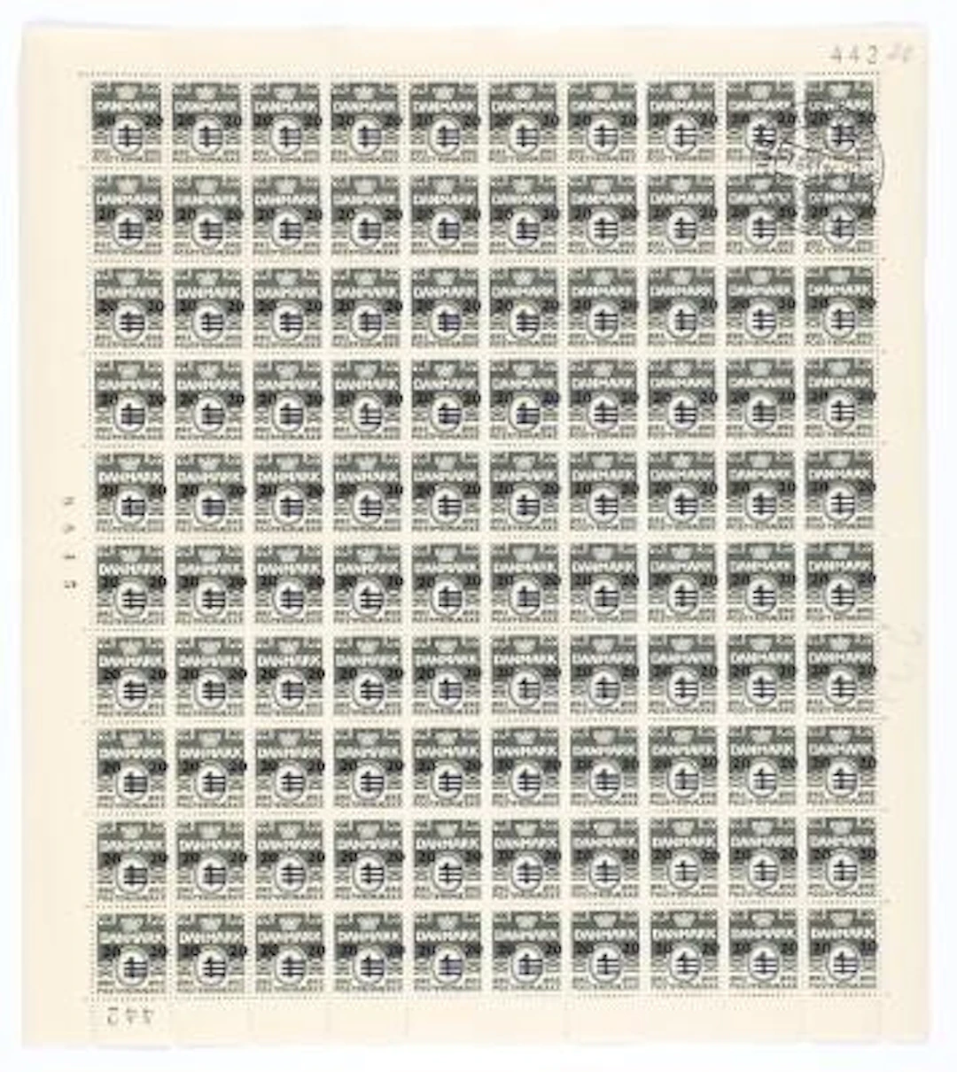 Faroe Islands. 1940. Surcharge. 20/1 Øre, green black. 1st print.