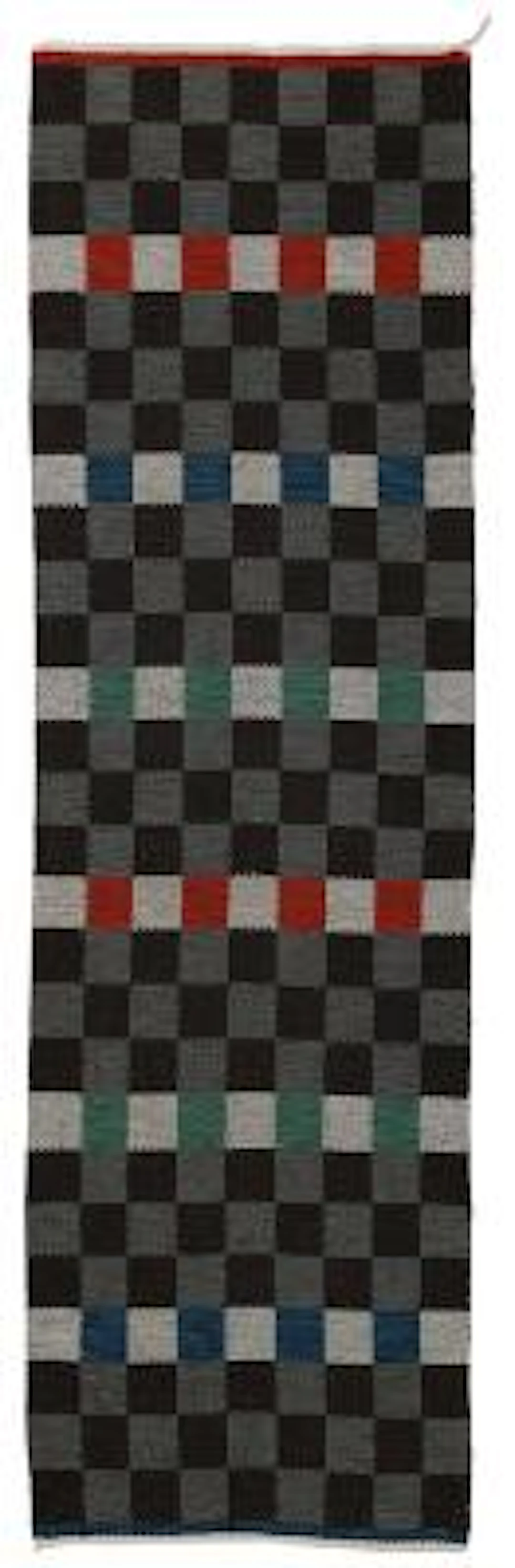 Swedish design: Hand-woven wool runner. Chequered pattern in shades