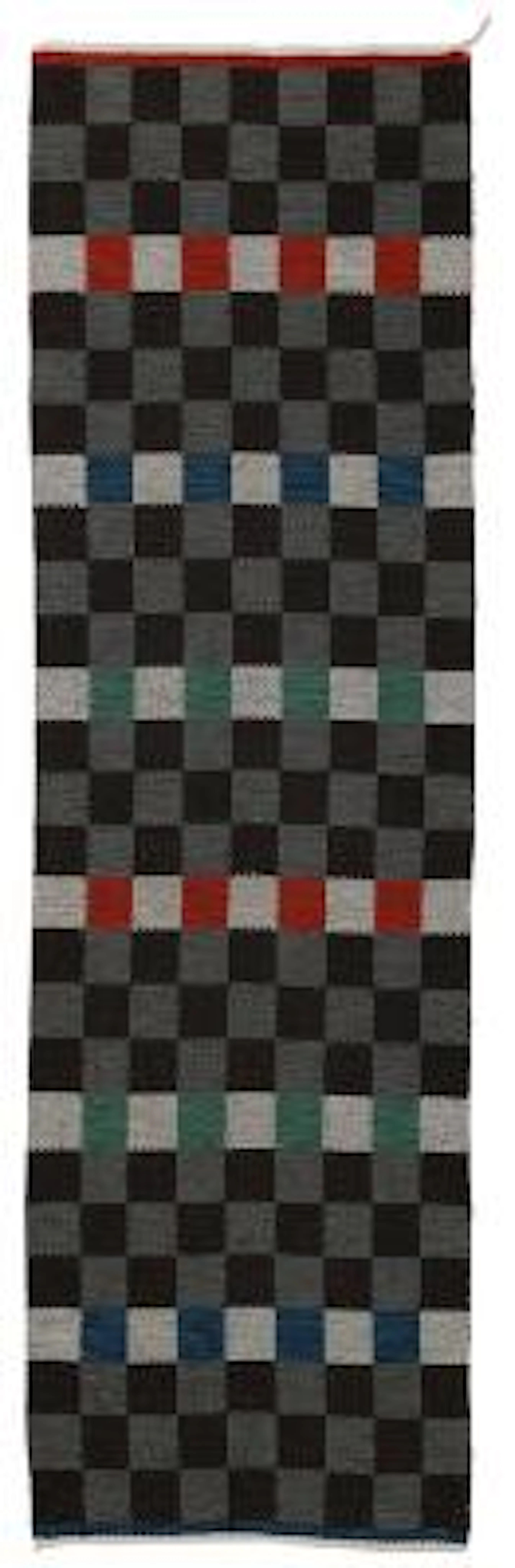 Swedish design: Hand-woven wool runner. Chequered pattern in shades