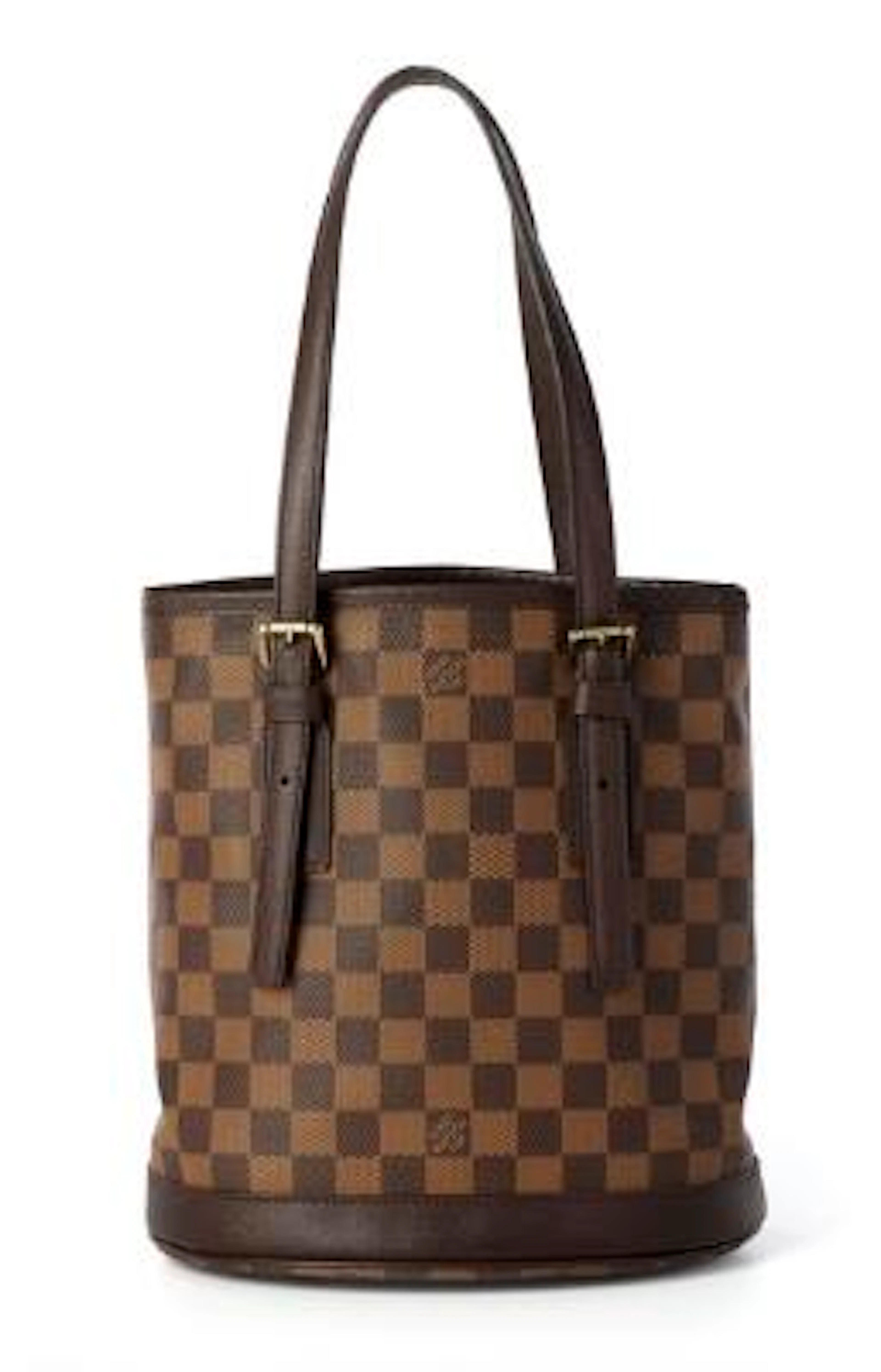 Louis Vuitton: A "Marais Bucket" bag of brown Damier Ebene canvas