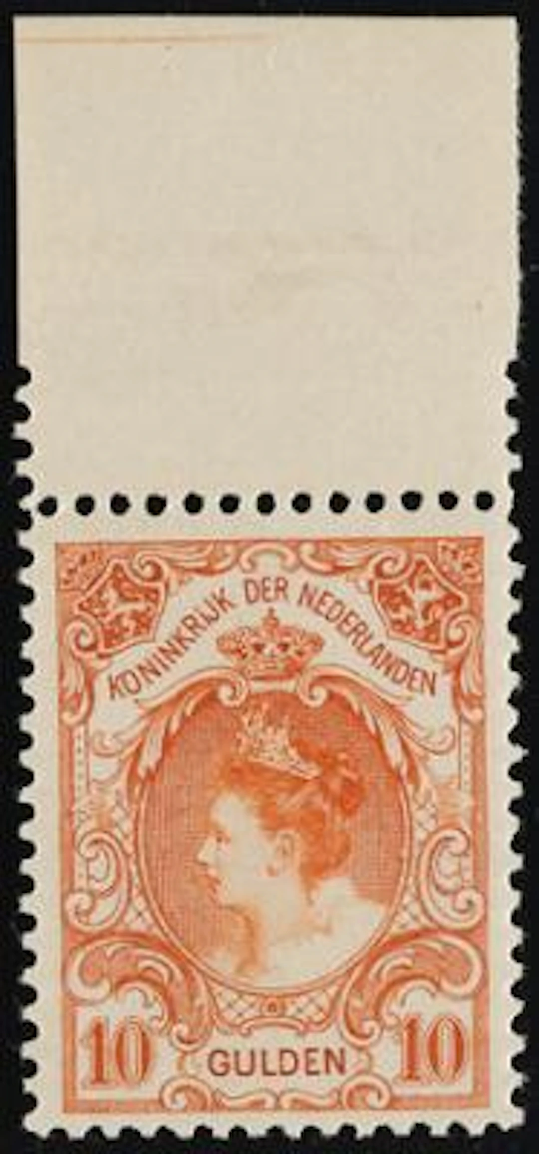 Netherlands. 1898. Wilhelmina. 10 Gulden, orange. Perfect never hinged