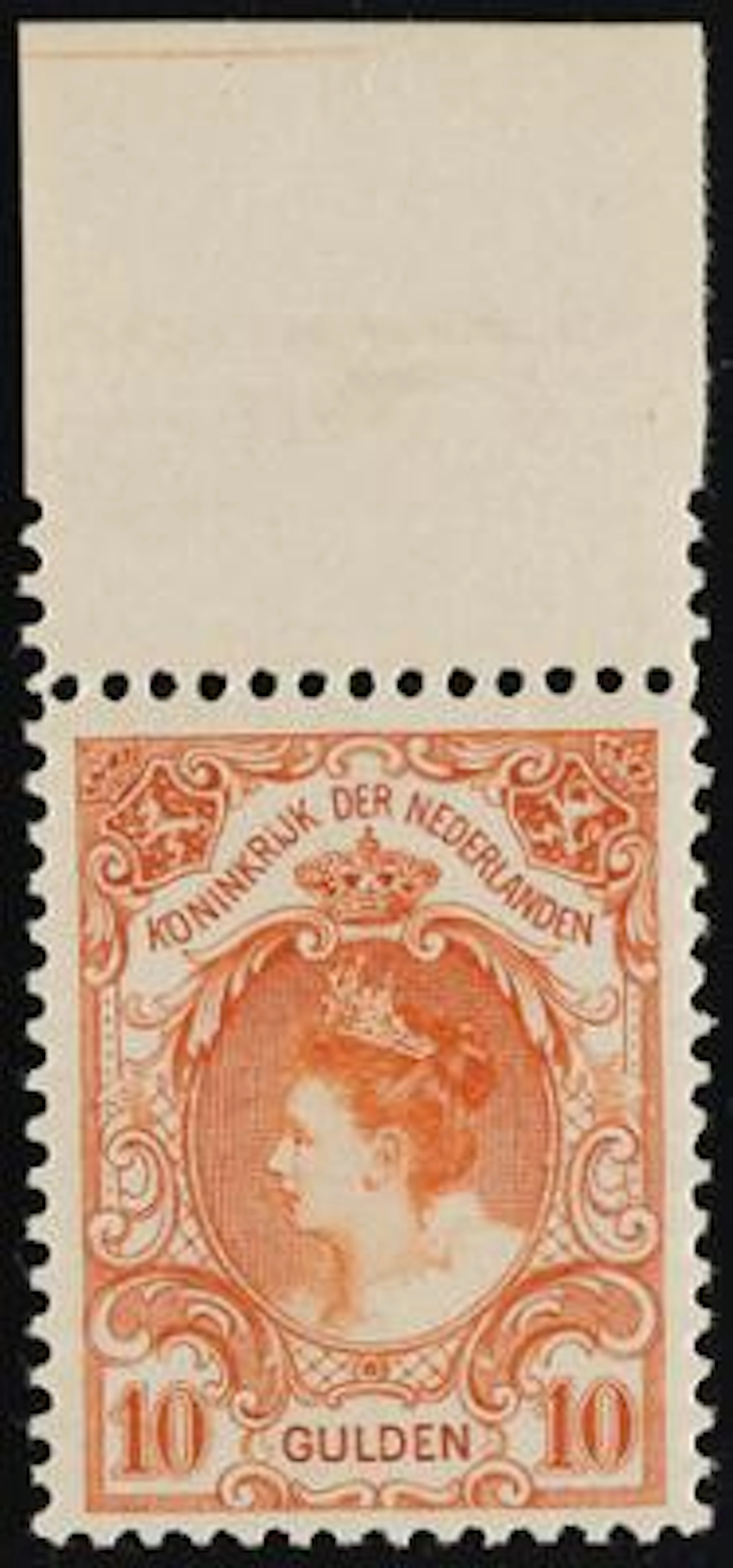 Netherlands. 1898. Wilhelmina. 10 Gulden, orange. Perfect never hinged