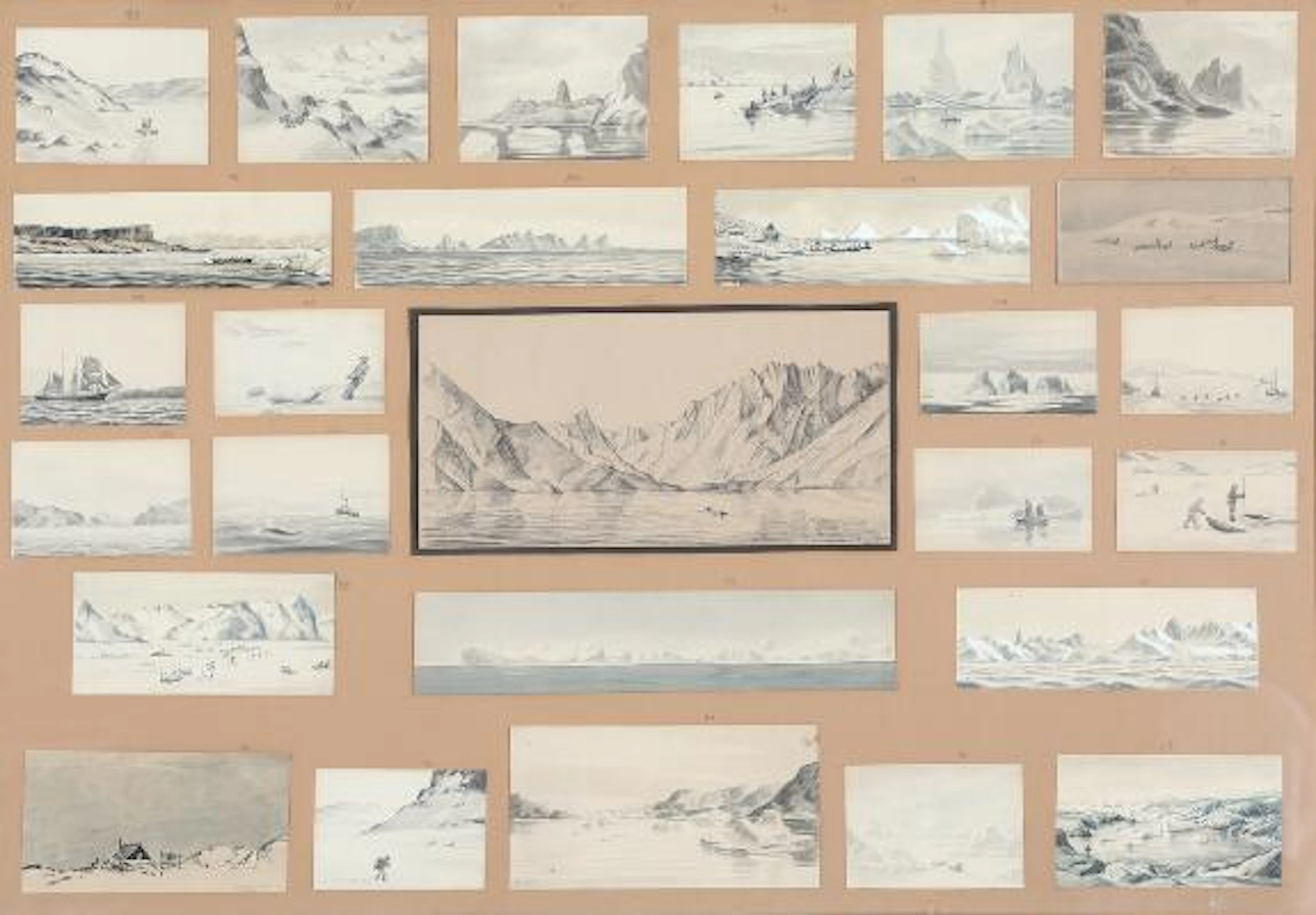 Emanuel A. Petersen: A collection of 27 sceneries from Greenland.