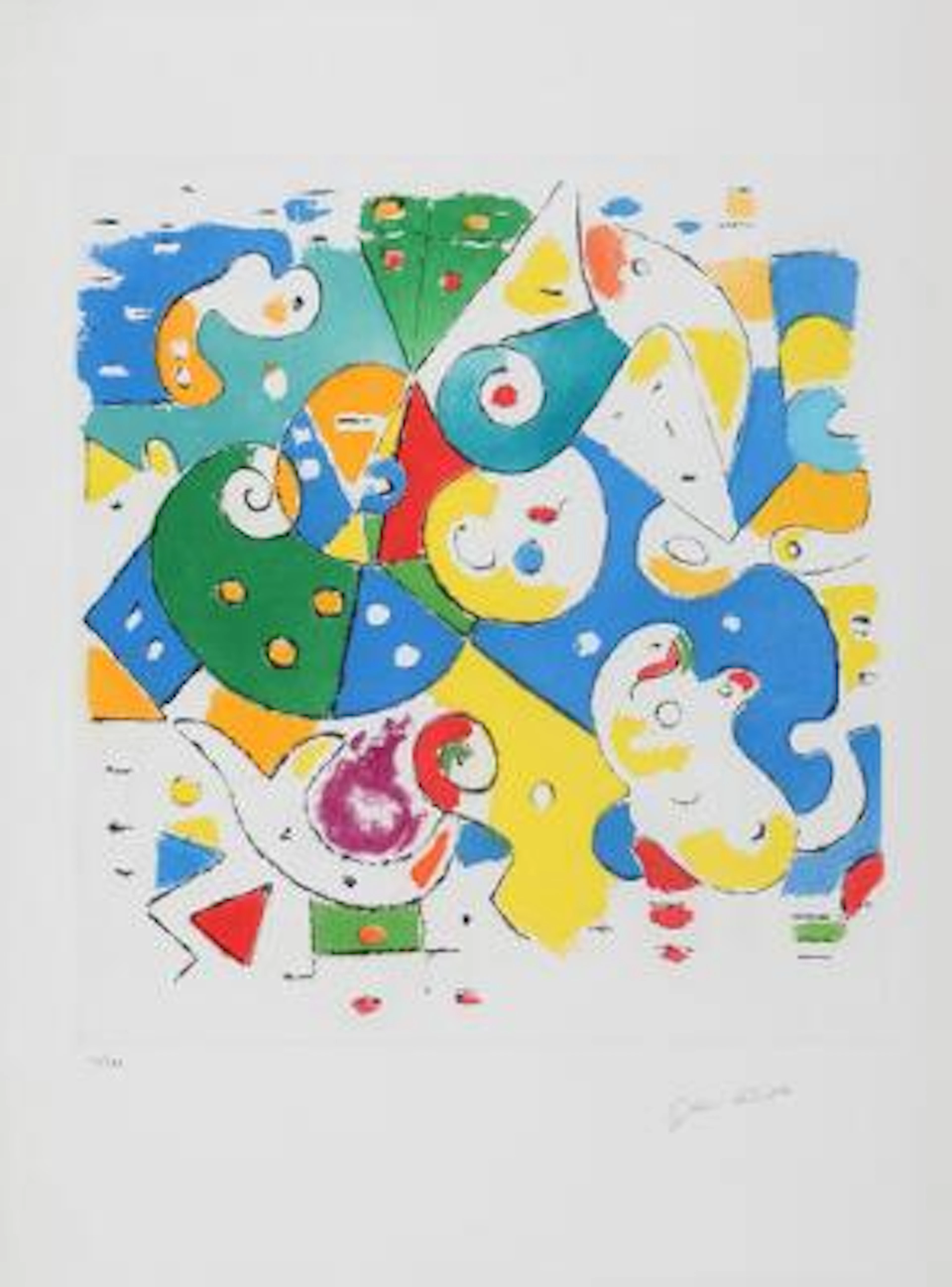 Ejler Bille: Untitled. Signed Ejler Bille, IV/XXX. Engraving in colours.