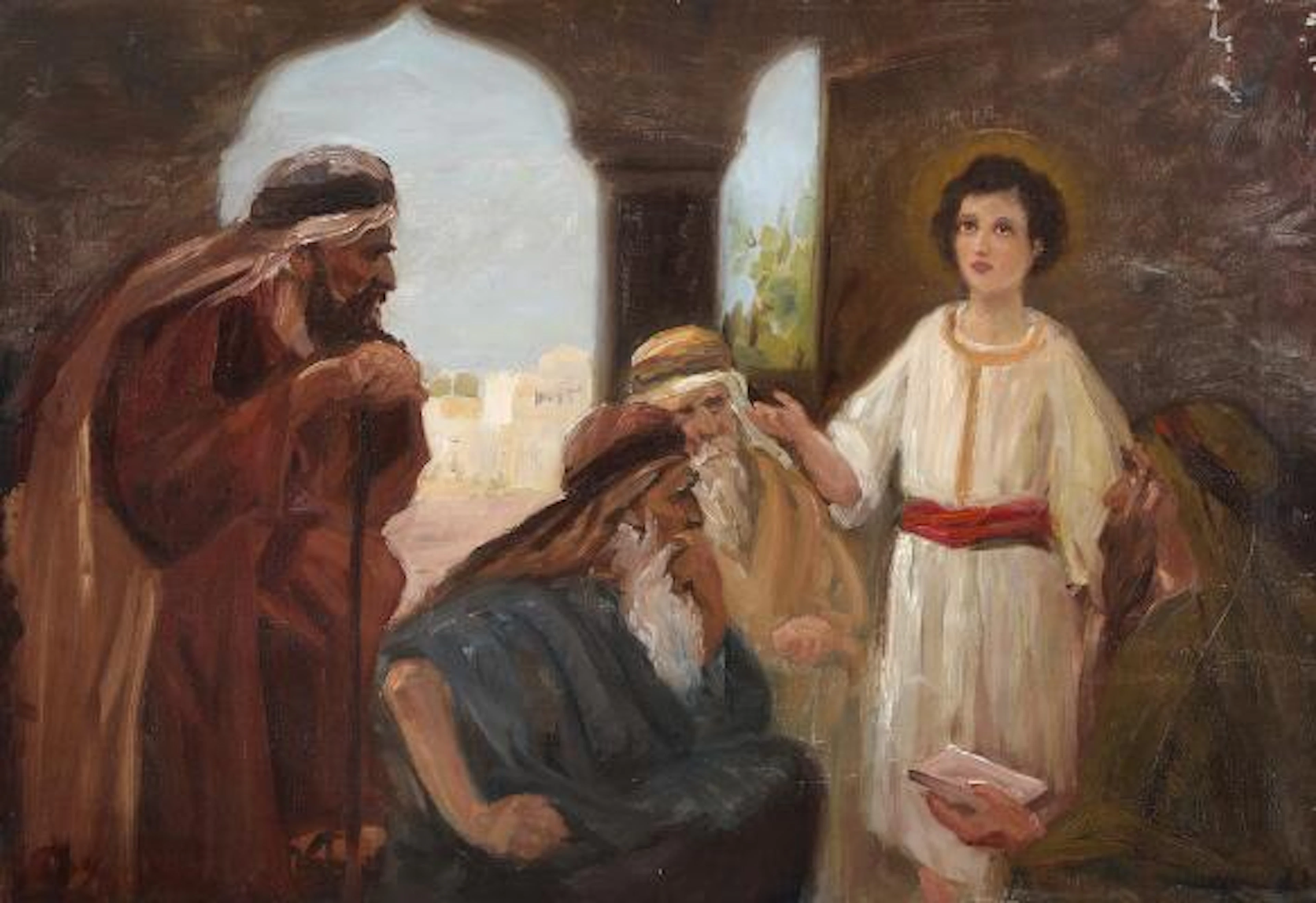 Laurits Tuxen: Jesus as a twelve year old in the temple among the