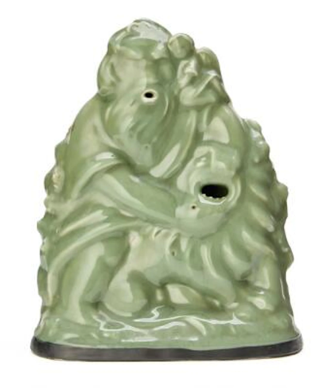 Jais Nielsen: "Samson and the Lion". A stoneware figure group, decorated