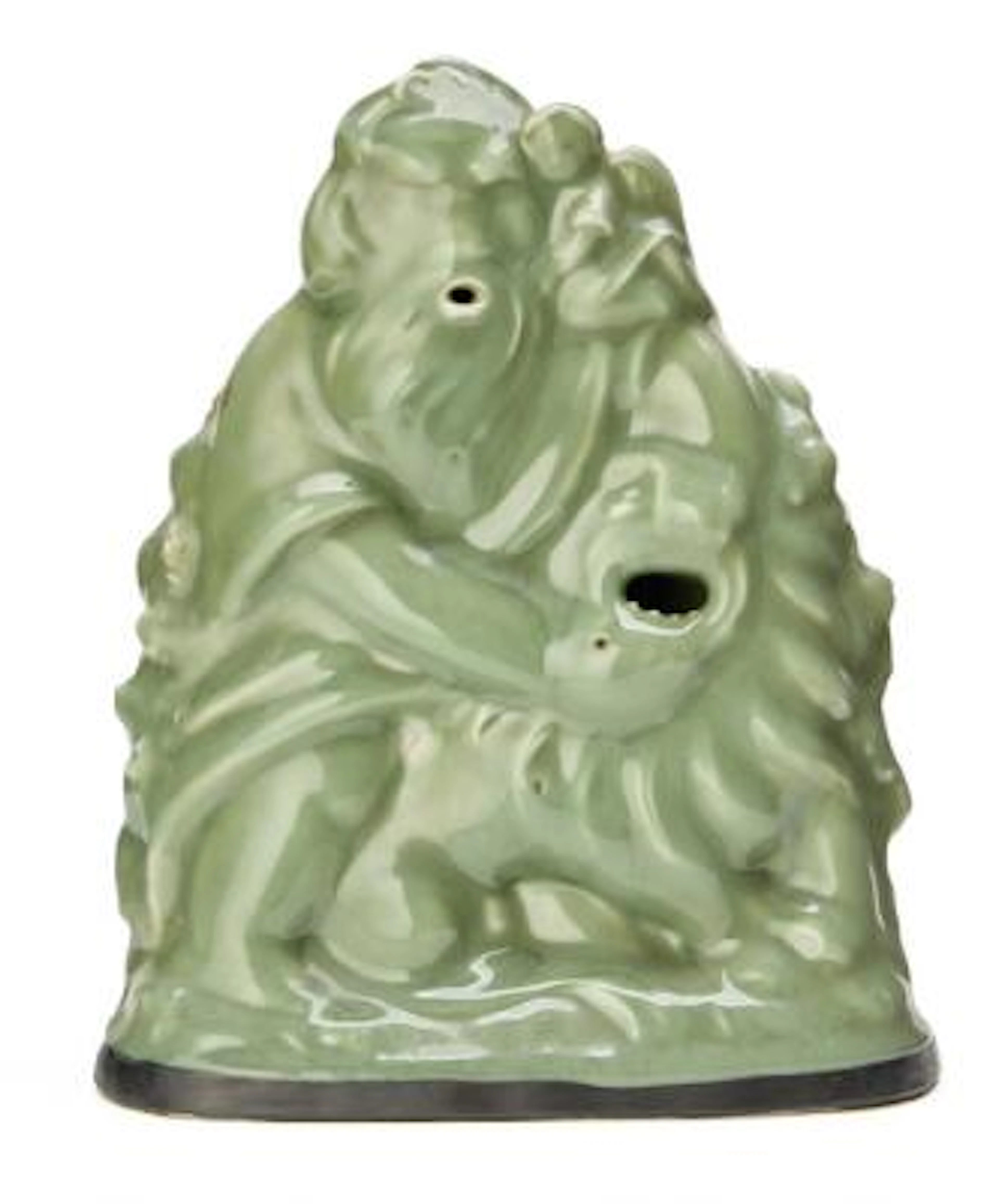Jais Nielsen: "Samson and the Lion". A stoneware figure group, decorated