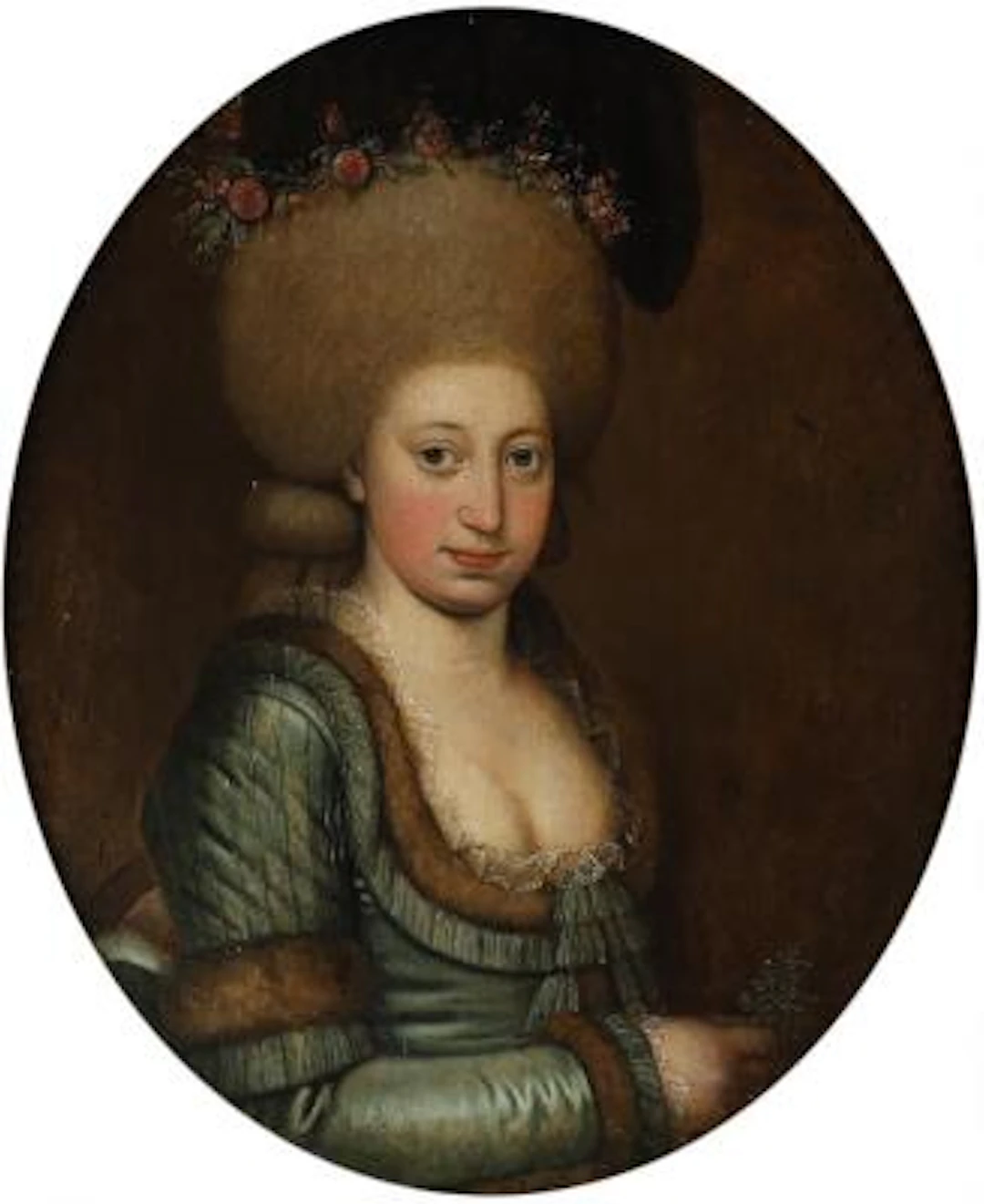 Painter unknown, 18th century.: Portrait of a young woman, presumably
