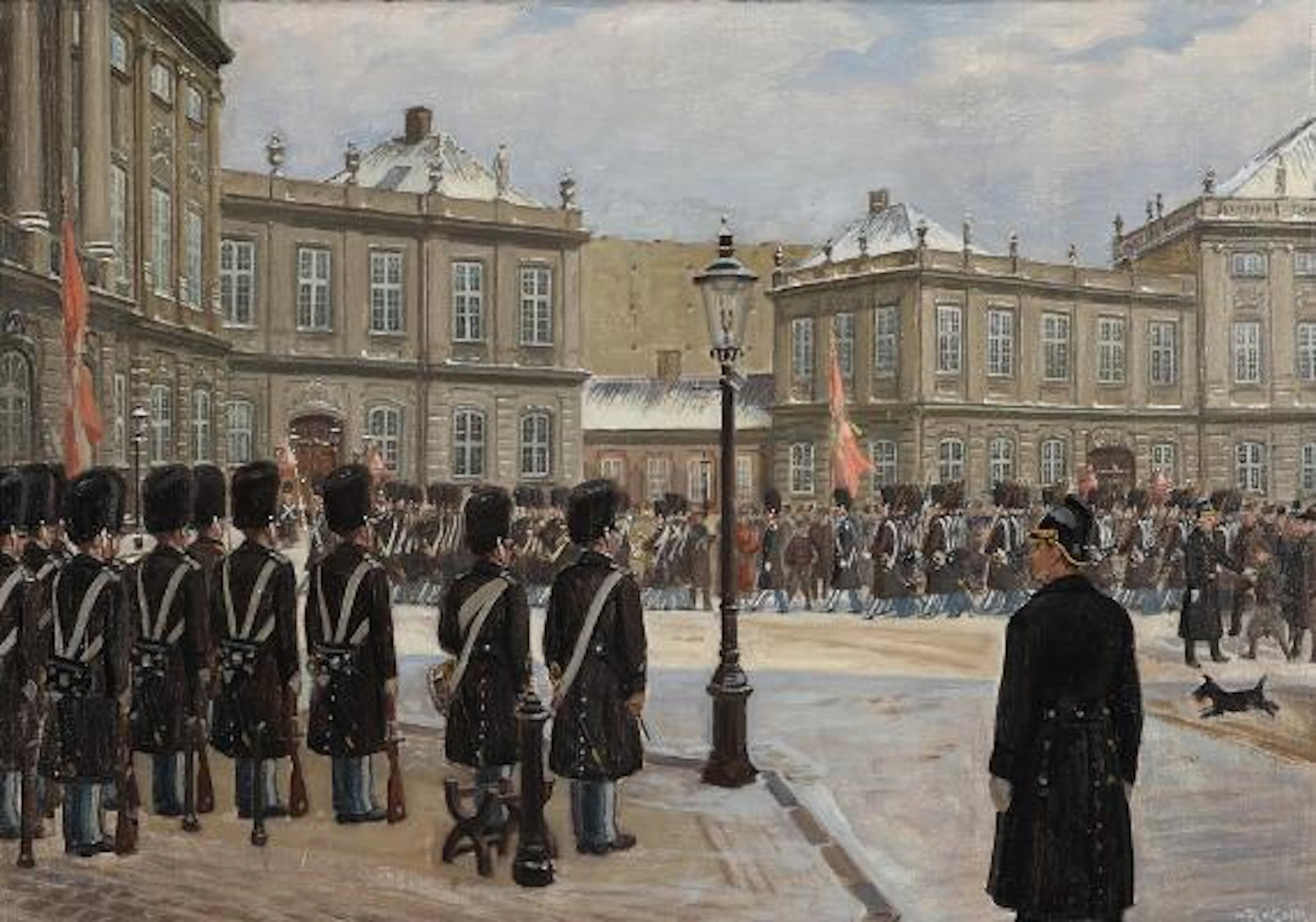 Rasmus Christiansen: The Royal Guard at Amalienborg Square, Copenhagen.